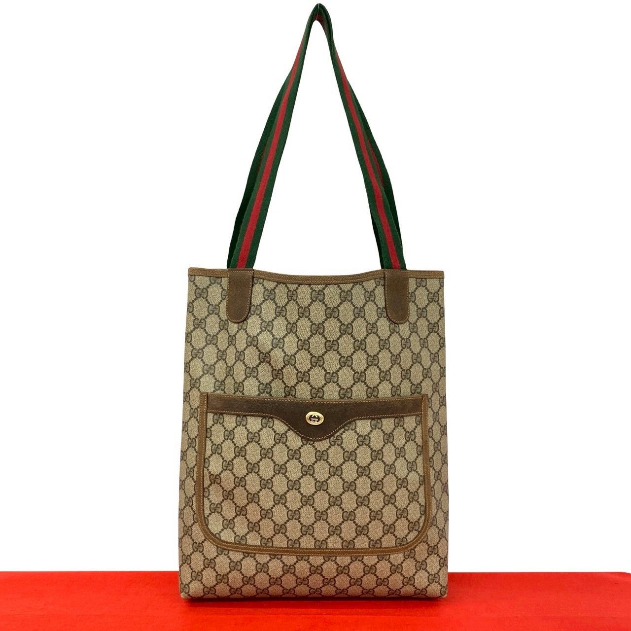 Gucci Gucci Gucci GG Canvas Leather Tote Bag Plastic / Synthetic Tote Bag DUTY FREE for USA Size ONE SIZE - 1 Thumbnail