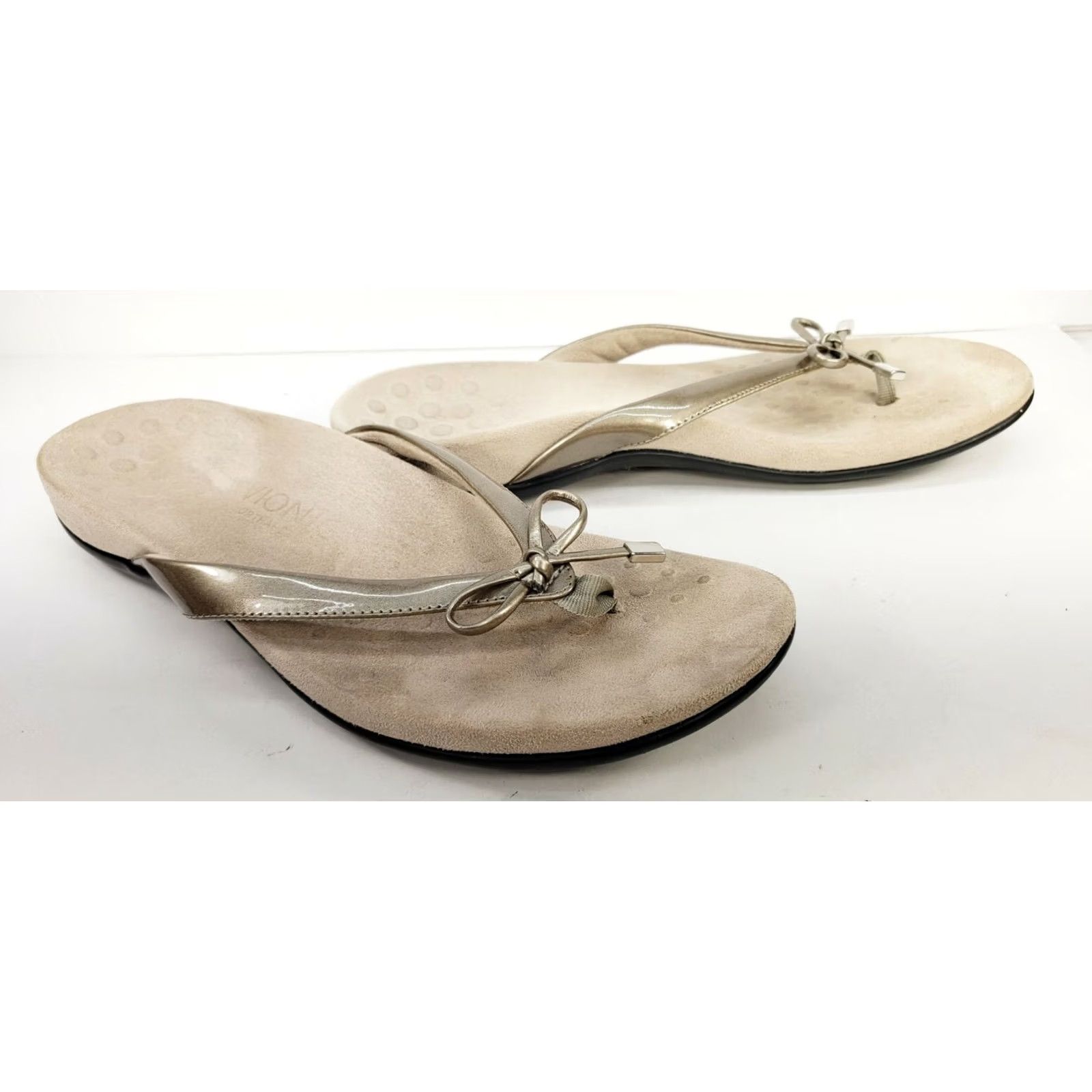Vionic Vionic Bella II Women's Sandal Thong Slide-on Size 10 Beige Bow Upfront Flat Heel M US 10 EU 41 UK 8.5 Size US 9 / IT 39 - 5 Thumbnail