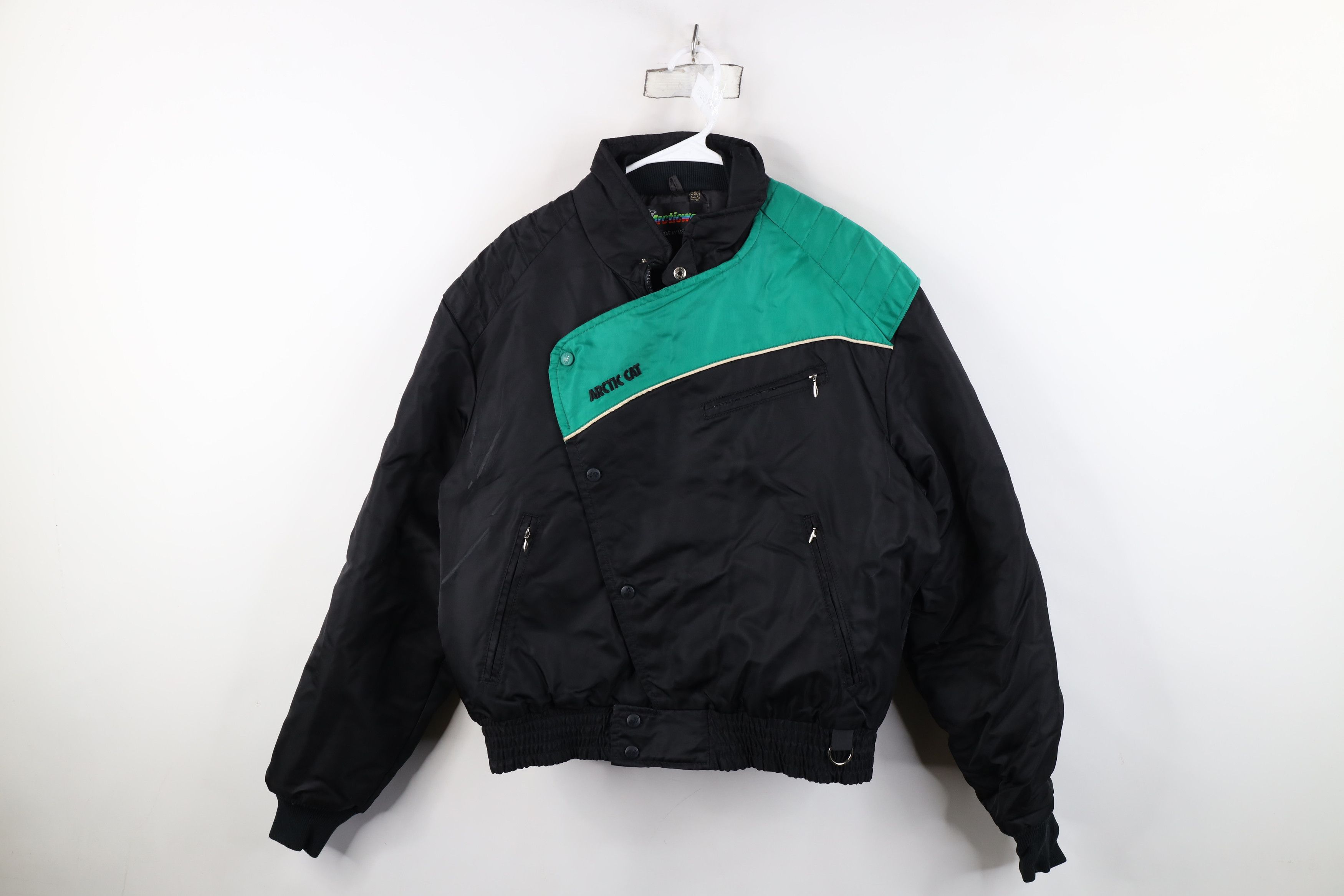 Vintage 80s 90s Arctic Cat Snowmobile Bib Racing Jacket USA