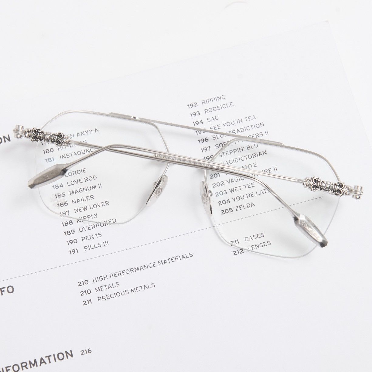 Chrome Hearts CHROME HEARTS FLUID BRUSHED SILVER GLASSES Size ONE SIZE - 7 Thumbnail