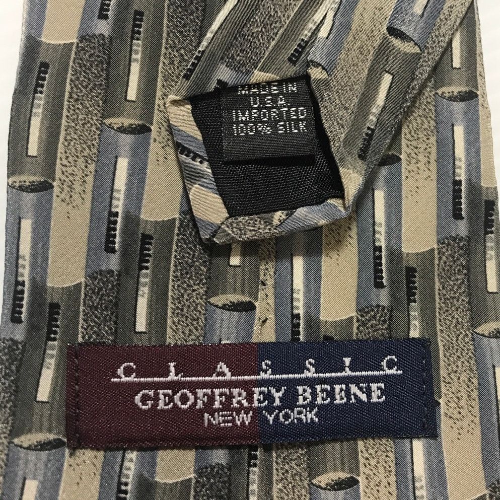 Geoffrey Beene Geoffrey Beene New York Classic Geometric Wide Silk Necktie Size ONE SIZE - 3 Thumbnail