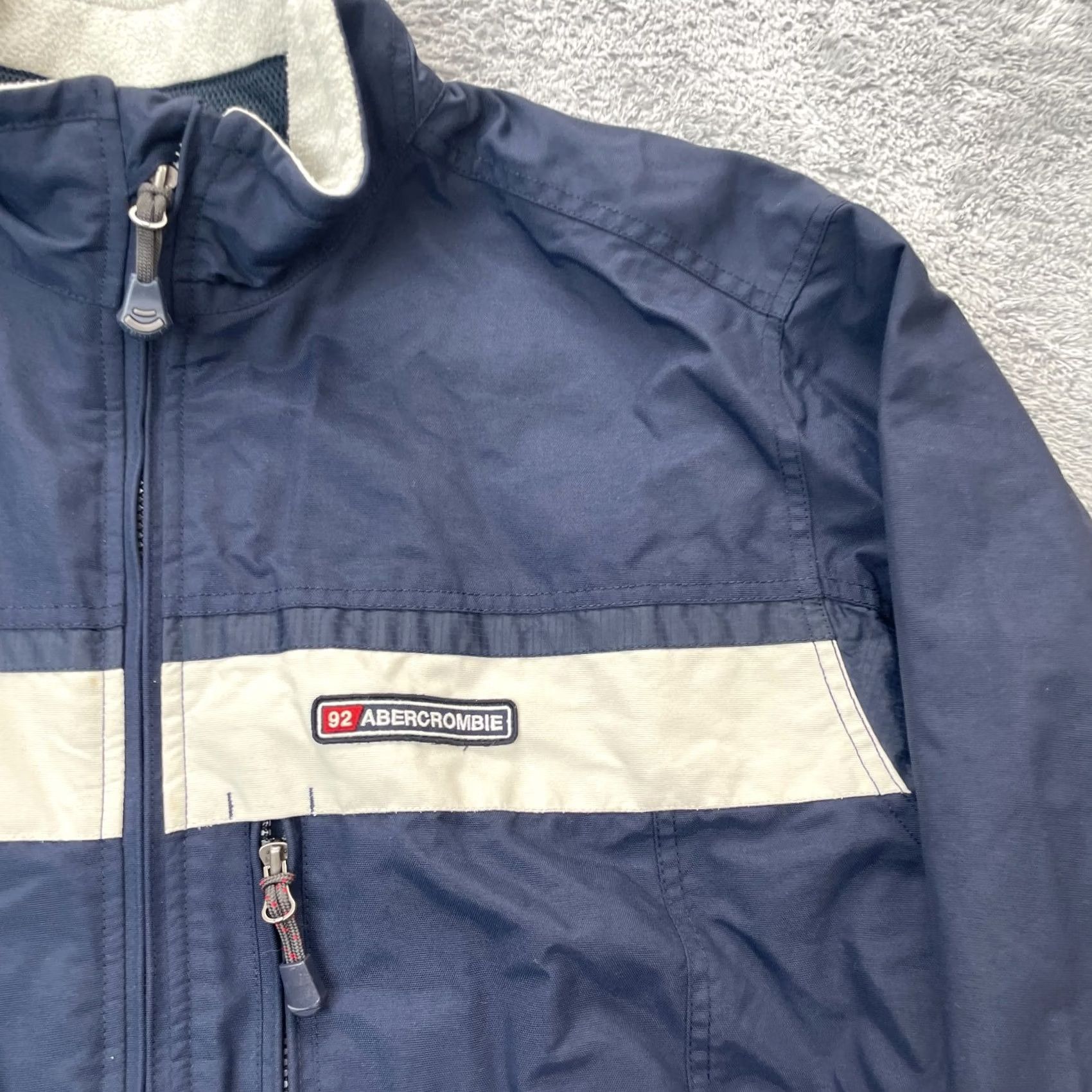 Abercrombie & Fitch VINTAGE Abercrombie And Fitch Jacket Mens XL Blue Full Zip Windbreaker 90s 80s Retro Outdoor Logo Zipper Pocket Lined Woolless Size US XL / EU 56 / 4 - 7 Thumbnail