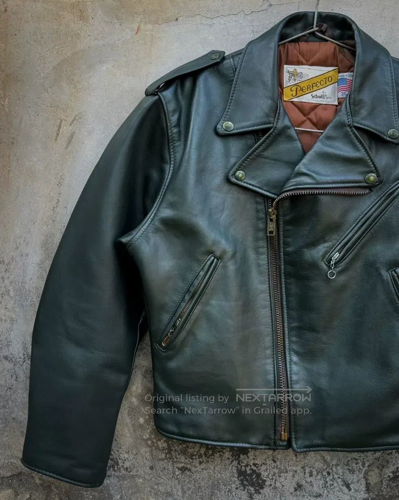 Schott Schott 150 cable-stayed motorcycle leather jacket Size US XXS / EU 40 - 2 Thumbnail