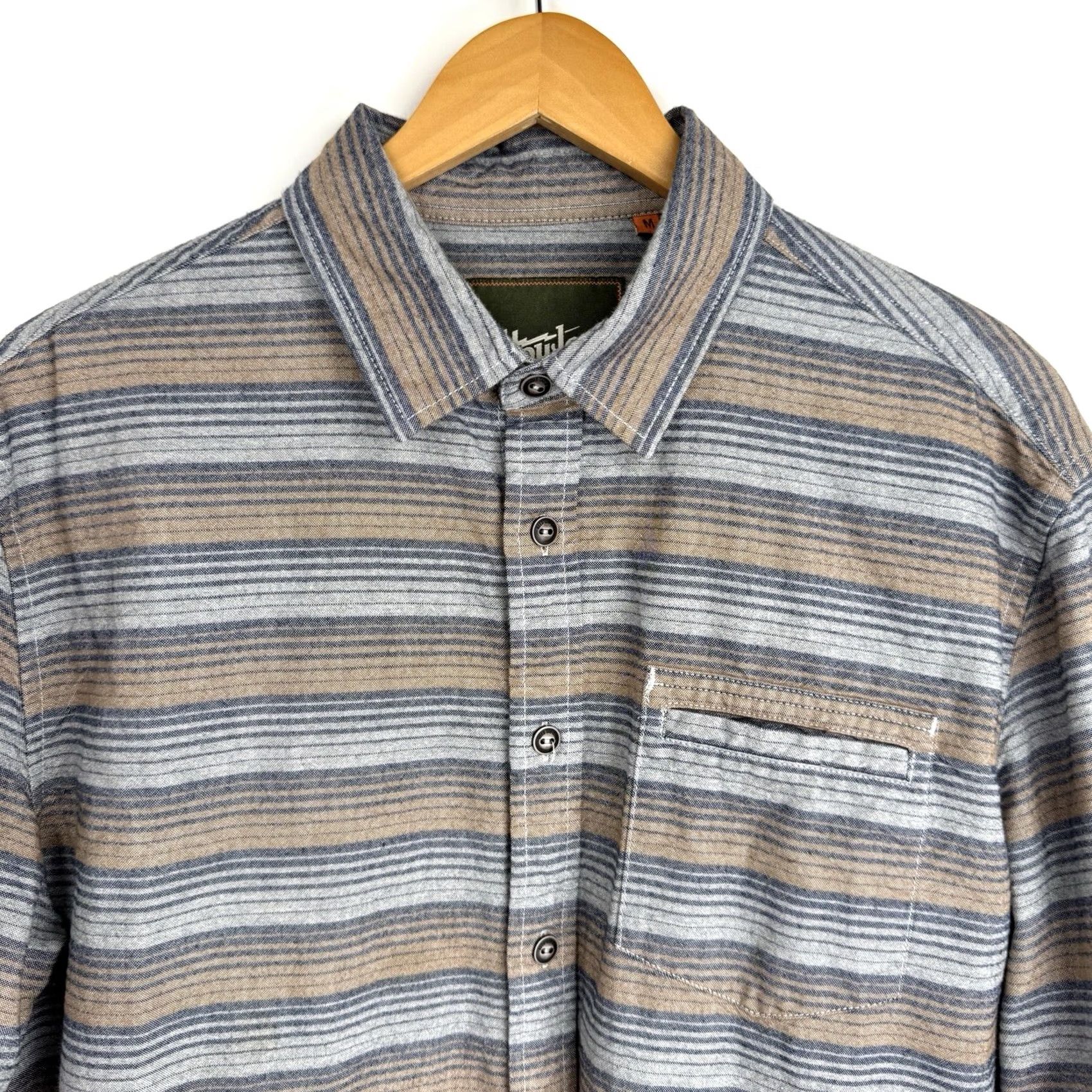 Howler Brothers Howler Brothers Shirt Mens Medium Long Sleeve Striped Woven Cotton Button-Up Collared Logo Multicolor Casual Board Shirt Size US M / EU 48-50 / 2 - 2 Thumbnail