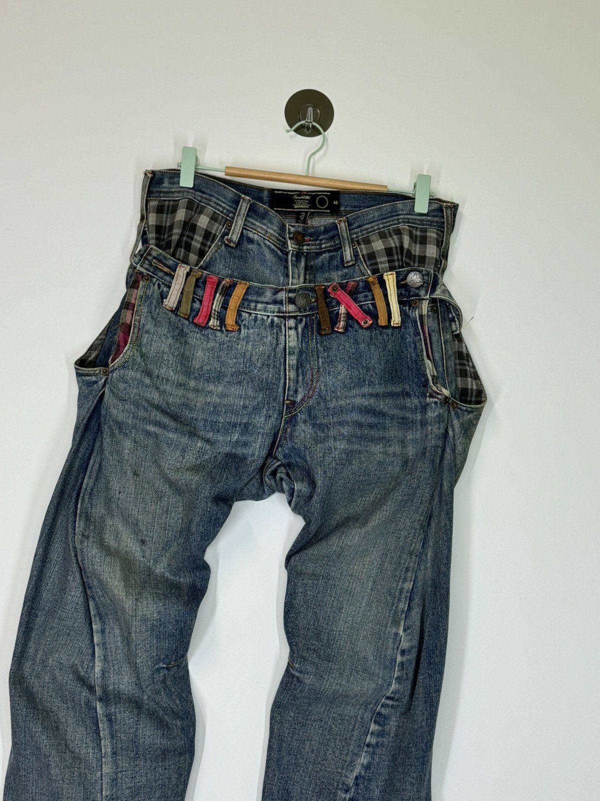 Japanese Brand BREATH MINT DOUBLE WAIST DISTRESSED DENIM PANTS Size US 32 / EU 48 - 5 Thumbnail