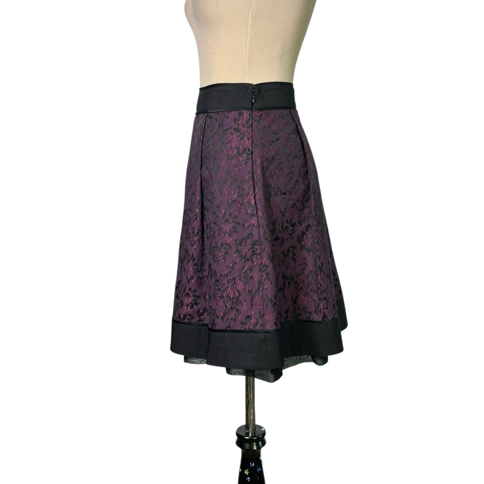 Diane von Furstenberg Diane Von Furstenberg black purple pleated mini skirt size 6 Size 28" / US 6 / IT 42 - 11 Thumbnail