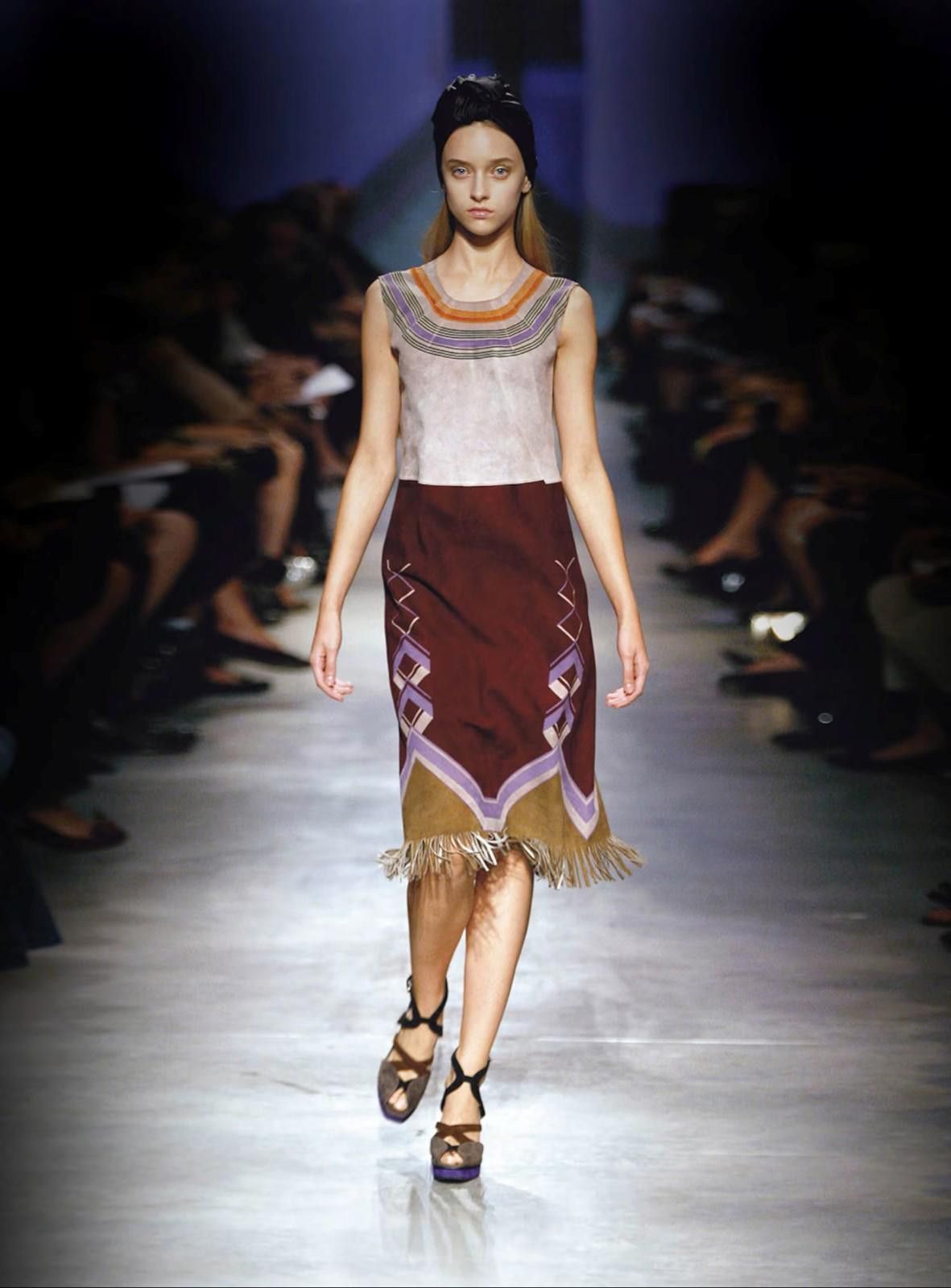 Prada S/S 2007 Prada RUNWAY Leather Mini Skirt VINTAGE IT40 Size 30" / US 8 / IT 44 - 2 Thumbnail