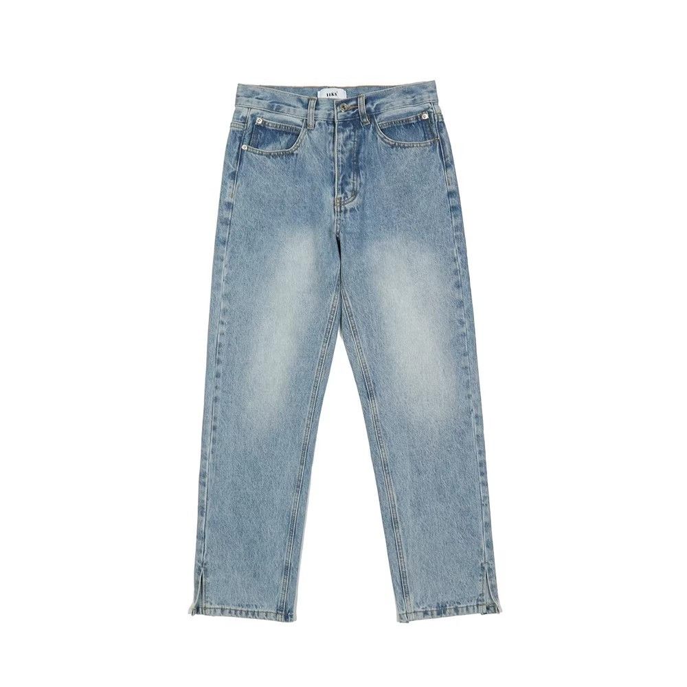 Japanese Brand × Jean Solid color washed distressed men's loose jeans Size US 32 / EU 48 - 1 Thumbnail