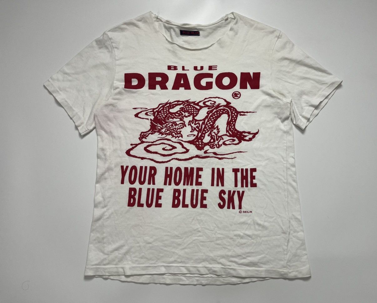 Blue Blue Japan Rare vintage blue blue japan big logo iconic tee Size US M / EU 48-50 / 2 - 1 Thumbnail