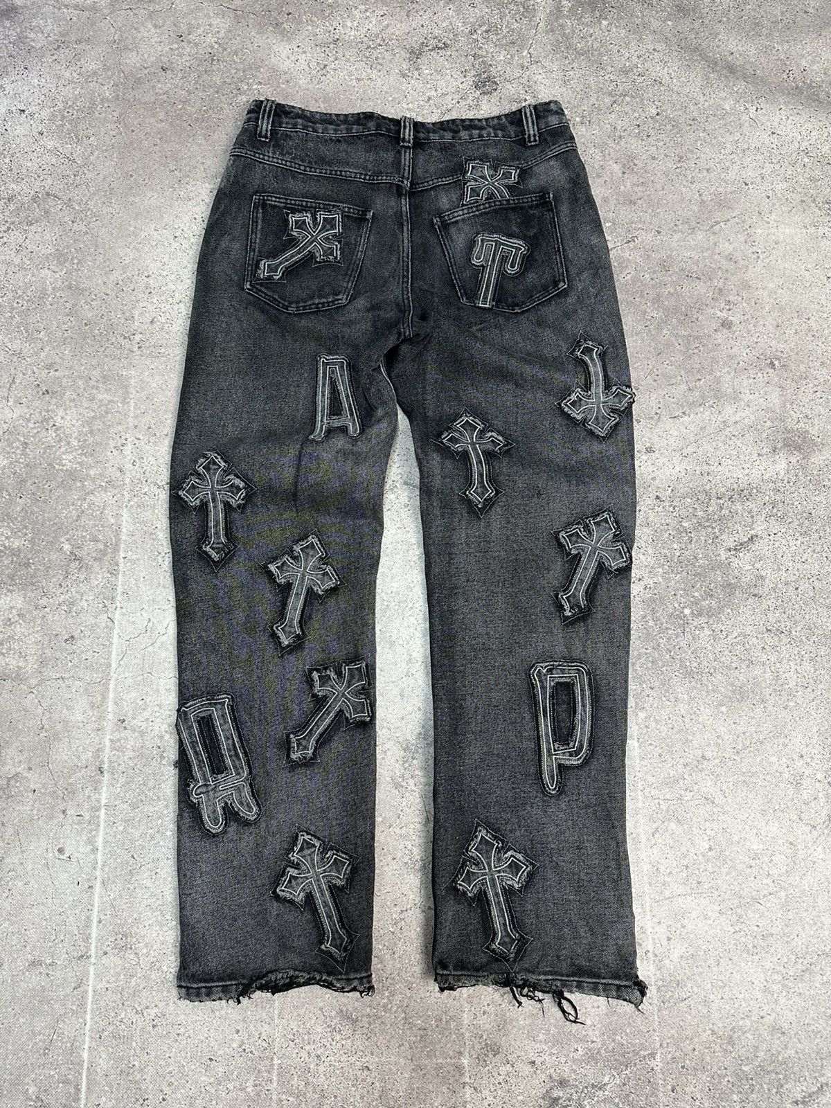 Vintage Vintage Trap Denim Jeans Chrome Hearts Style Big Logo Size US 31 - 12 Thumbnail