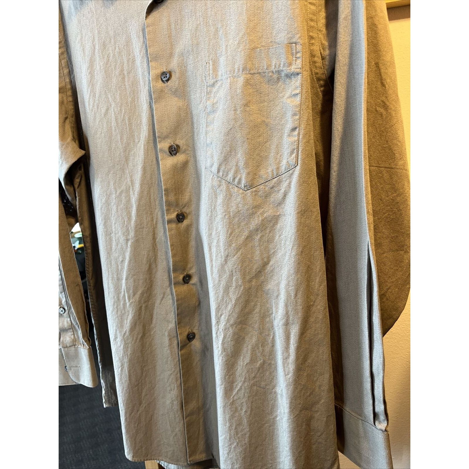 Calvin Klein Calvin Klein Men’s M 15.5 32/33 Brown Khaki LS Cotton Shirt Size US M / EU 48-50 / 2 - 9 Thumbnail