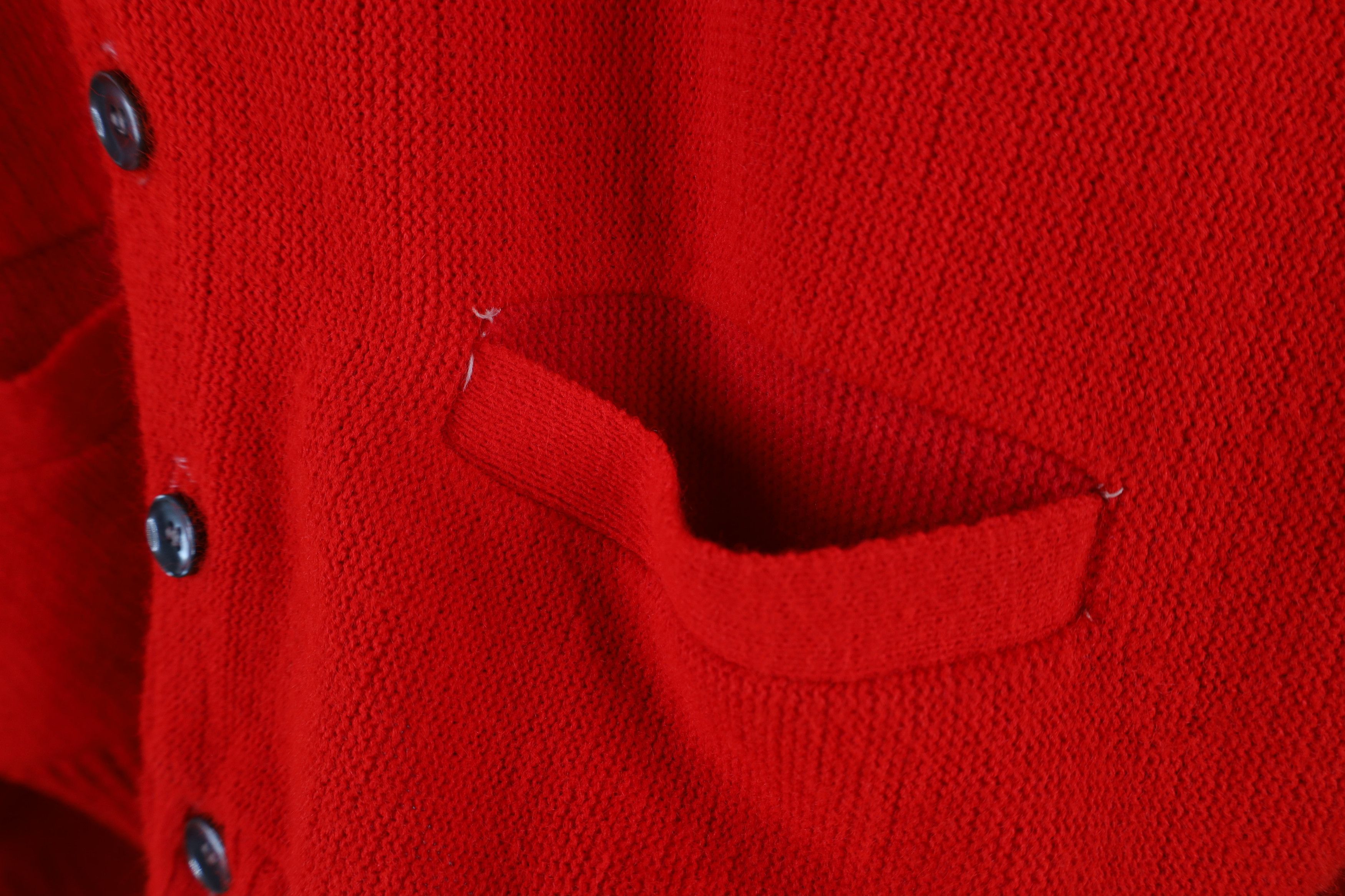 Vintage Vintage 50s 60s Streetwear Knit Cardigan Sweater Red USA Size US L / EU 52-54 / 3 - 7 Thumbnail