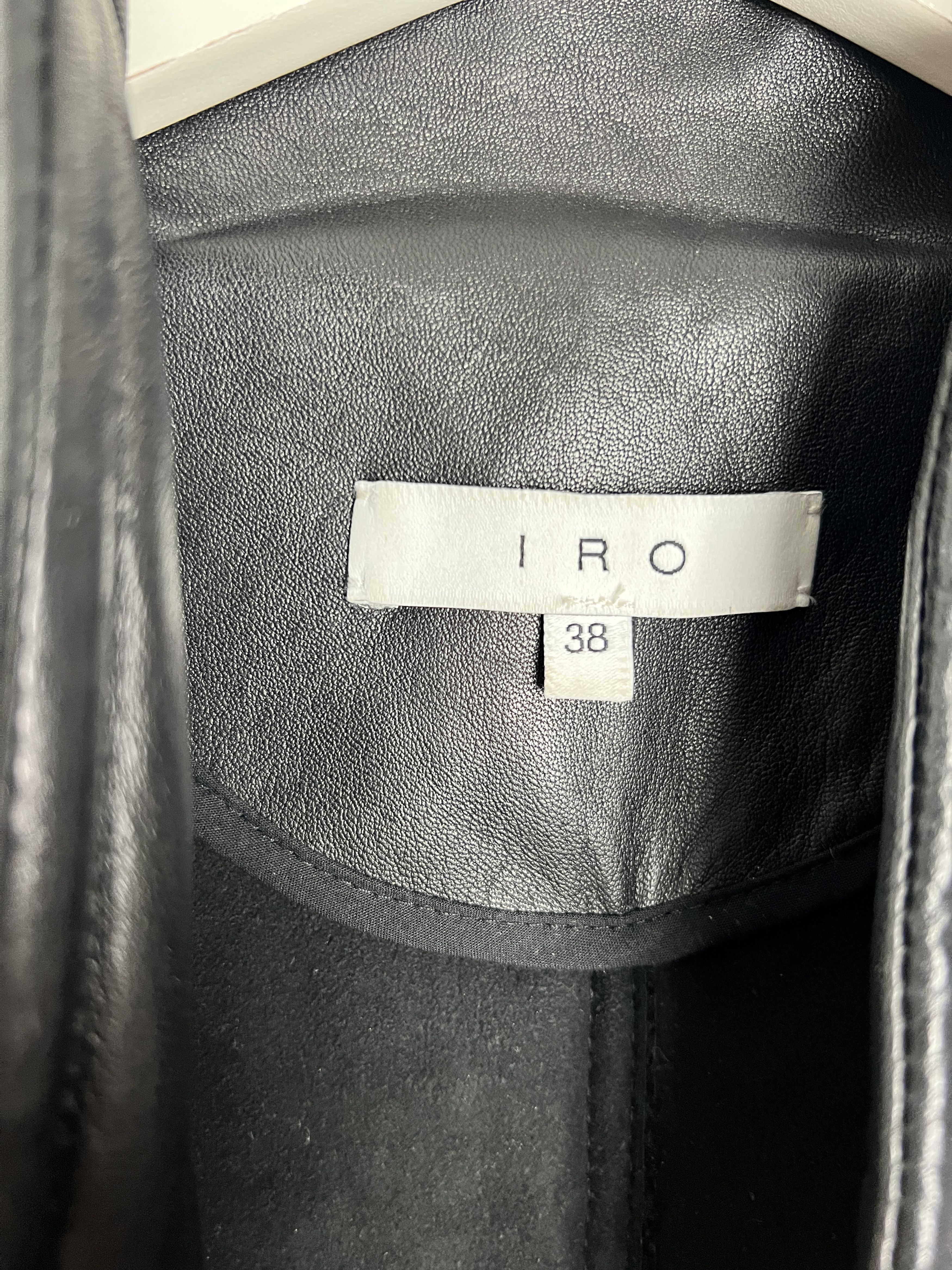 Iro Belted Pebbled Grain Leather Shawl Collar Jacket Size XS / US 0-2 / IT 36-38 - 3 Thumbnail