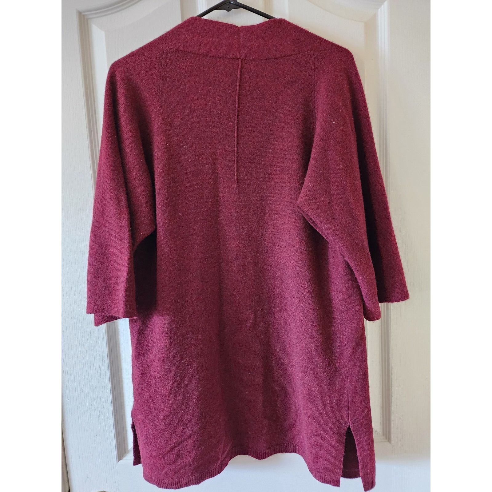 Other Margaret O'Leary Duster Cardigan 100% Cashmere XS/S Burgundy Size XS / US 0-2 / IT 36-38 - 2 Thumbnail
