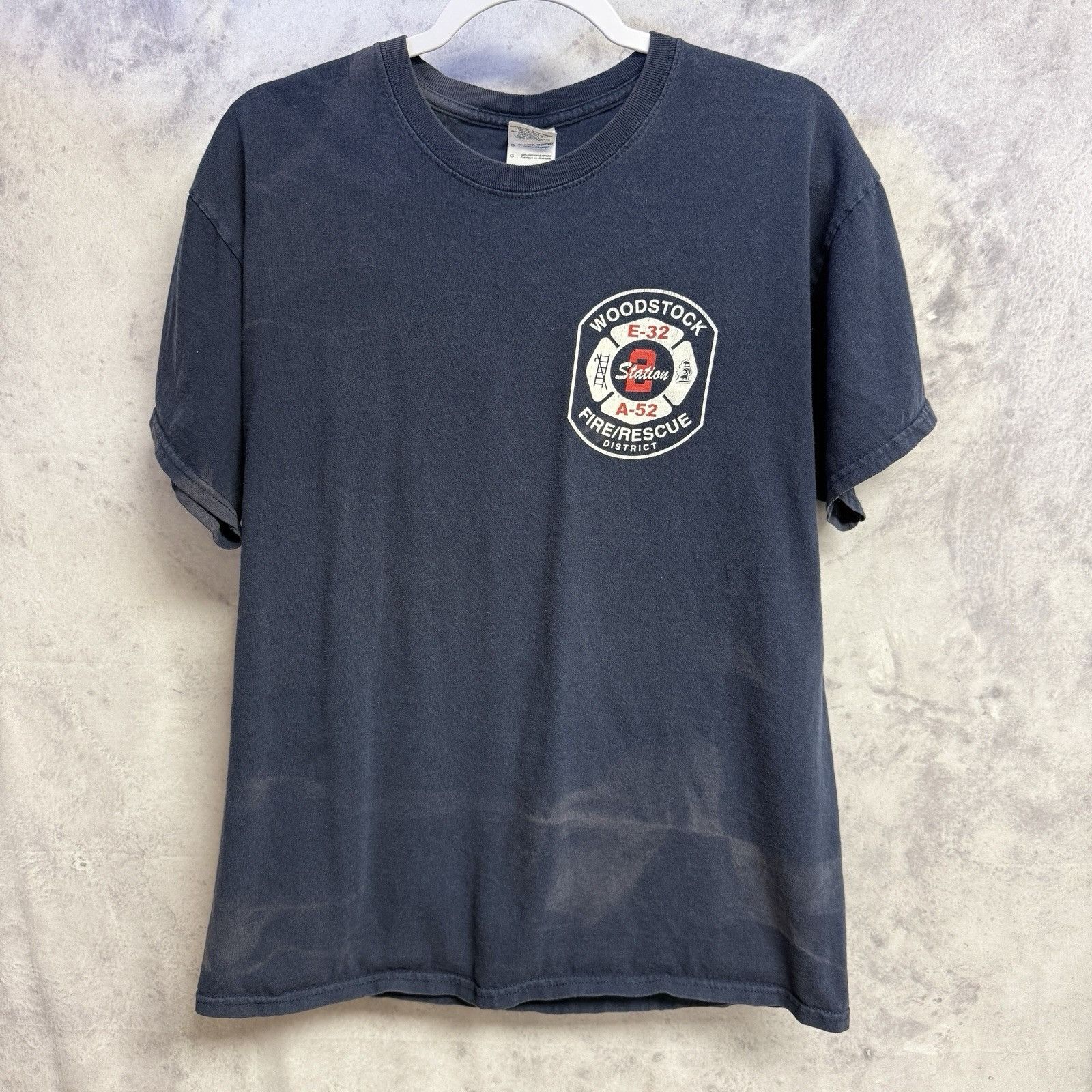 Vintage Woodstock Fire & Rescue T Shirt Mens L Blue Y2K Size US L / EU 52-54 / 3 - 2 Thumbnail