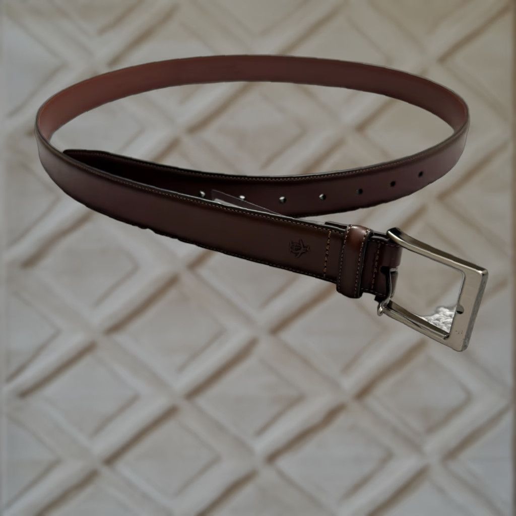 Vintage Penguin Belt Men's 42 Brown Leather Dress Work 1in Buckle Classic Vintage No Size 42 - 1 Thumbnail