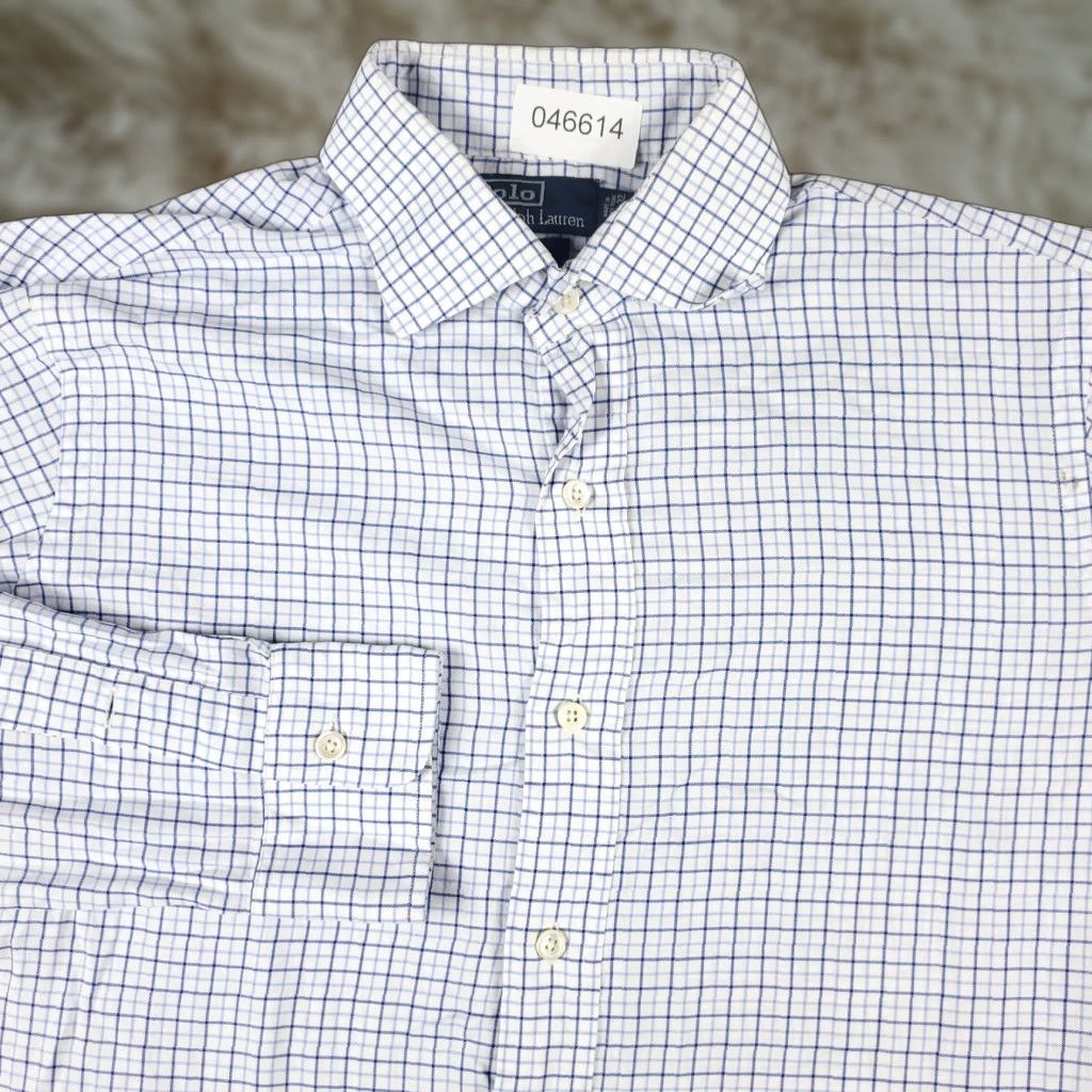 Ralph Lauren Ralph Lauren Dress Shirt Mens 15.5 Blue White Check Button-Down Long Sleeve Professional Classic Retail Fit Regular Size 15.5 Mens Size 40R - 1 Thumbnail