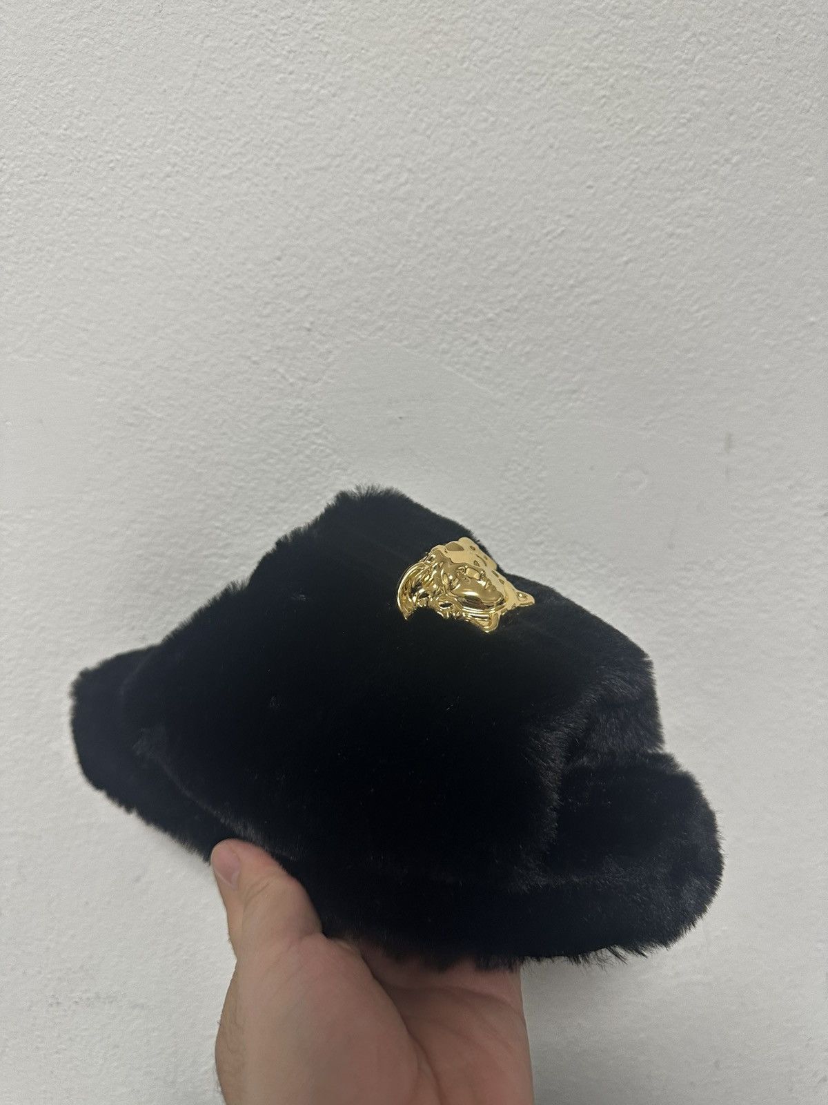 Versace Versace Medusa Black Faux Fur Slippers Size US 7 / IT 37 - 2 Thumbnail