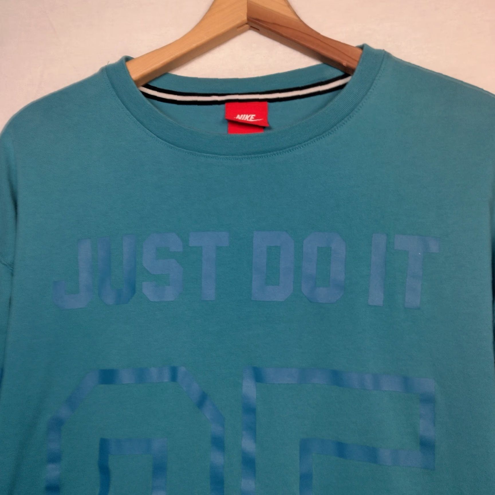 Nike VINTAGE Nike Just Do It Shirt Women S Blue 1995 Retro Knit Jersey Athletic Blokecore - Nike Just Do It - 3/4 Sleeve Crew Neck Pullover Regular Fit Size S / US 4 / IT 40 - 5 Thumbnail