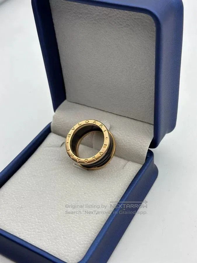 Bvlgari Bulgari Black Ceramic Rose Gold Ring. Size ONE SIZE - 4 Thumbnail