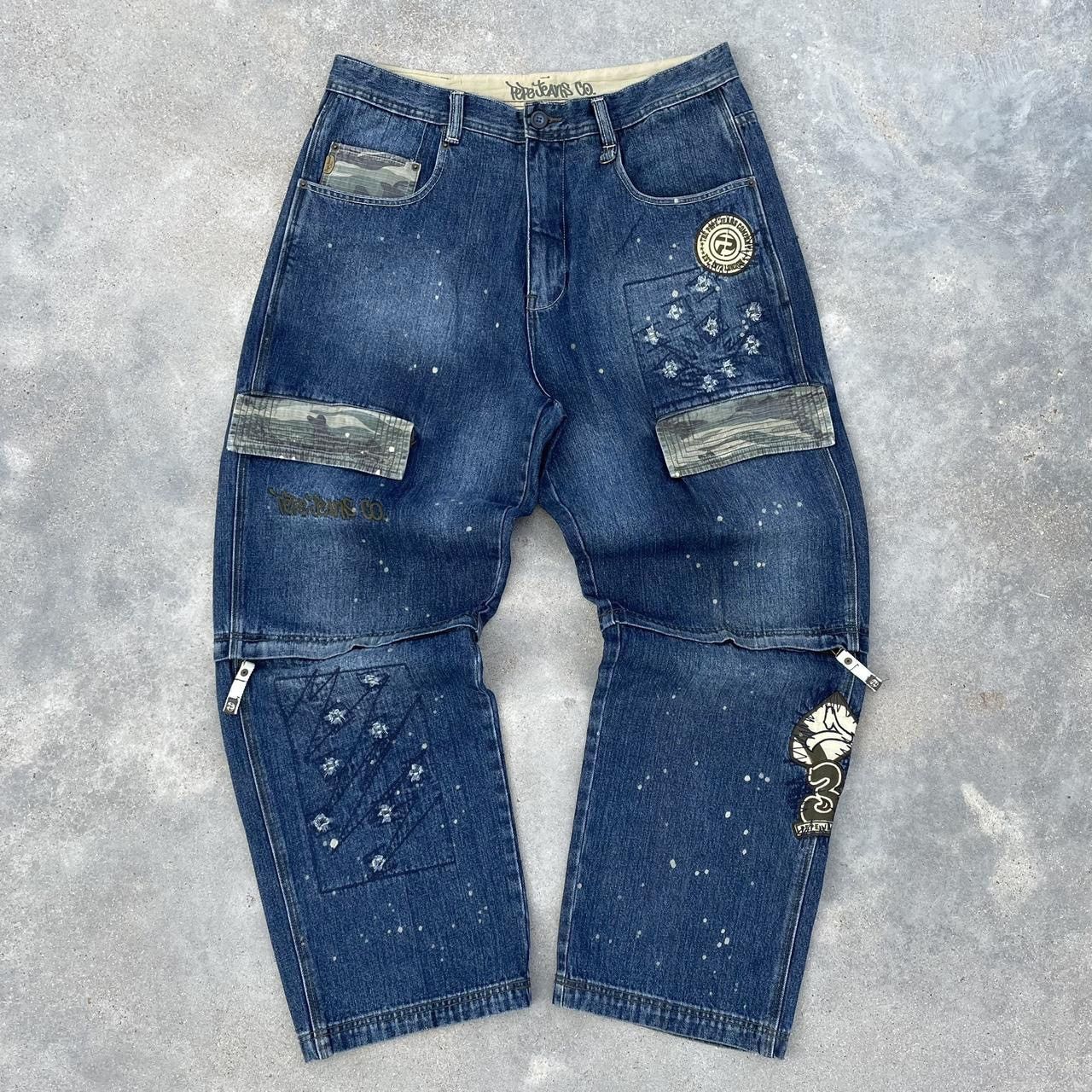 Japanese Brand × Vintage Crazy vintage Y2K baggy PEPE jeans cyber grunge skater pants Size US 38 / EU 54 - 1 Thumbnail