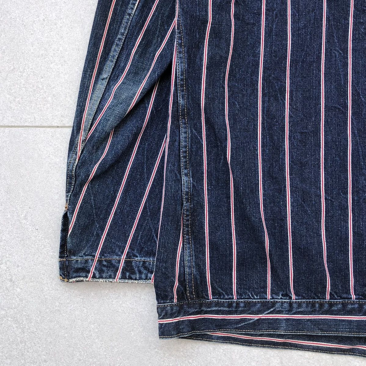 Edwin VTG EDWIN 13oz Grand Blue Selvage Denim Jacket Striped Jeans Size US L / EU 52-54 / 3 - 7 Thumbnail