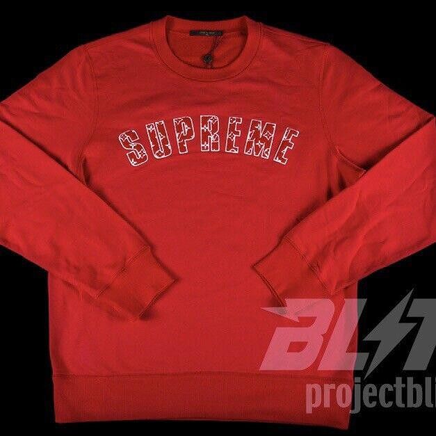 Louis Vuitton × Supreme 2017 SUPREME X LOUIS VUITTON ARC LOGO CREWNECK SWEATER Size US XL / EU 56 / 4 - 1 Thumbnail