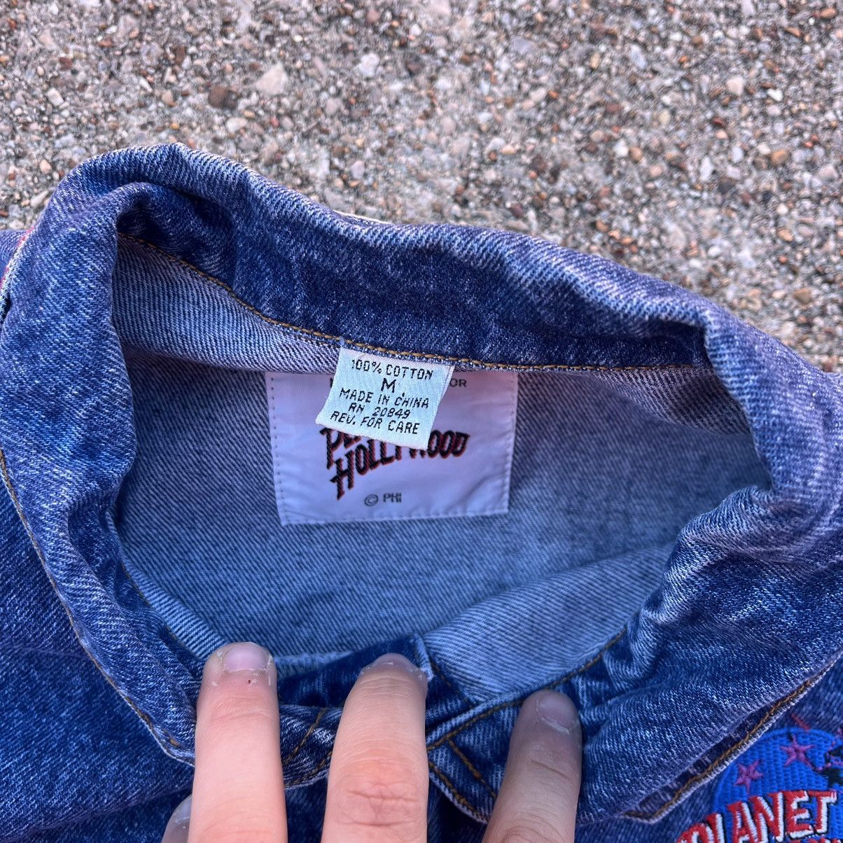 Planet Hollywood × Vintage 90s Vintage Dallas Planet Hollywood Denim Jacket Size US M / EU 48-50 / 2 - 4 Thumbnail
