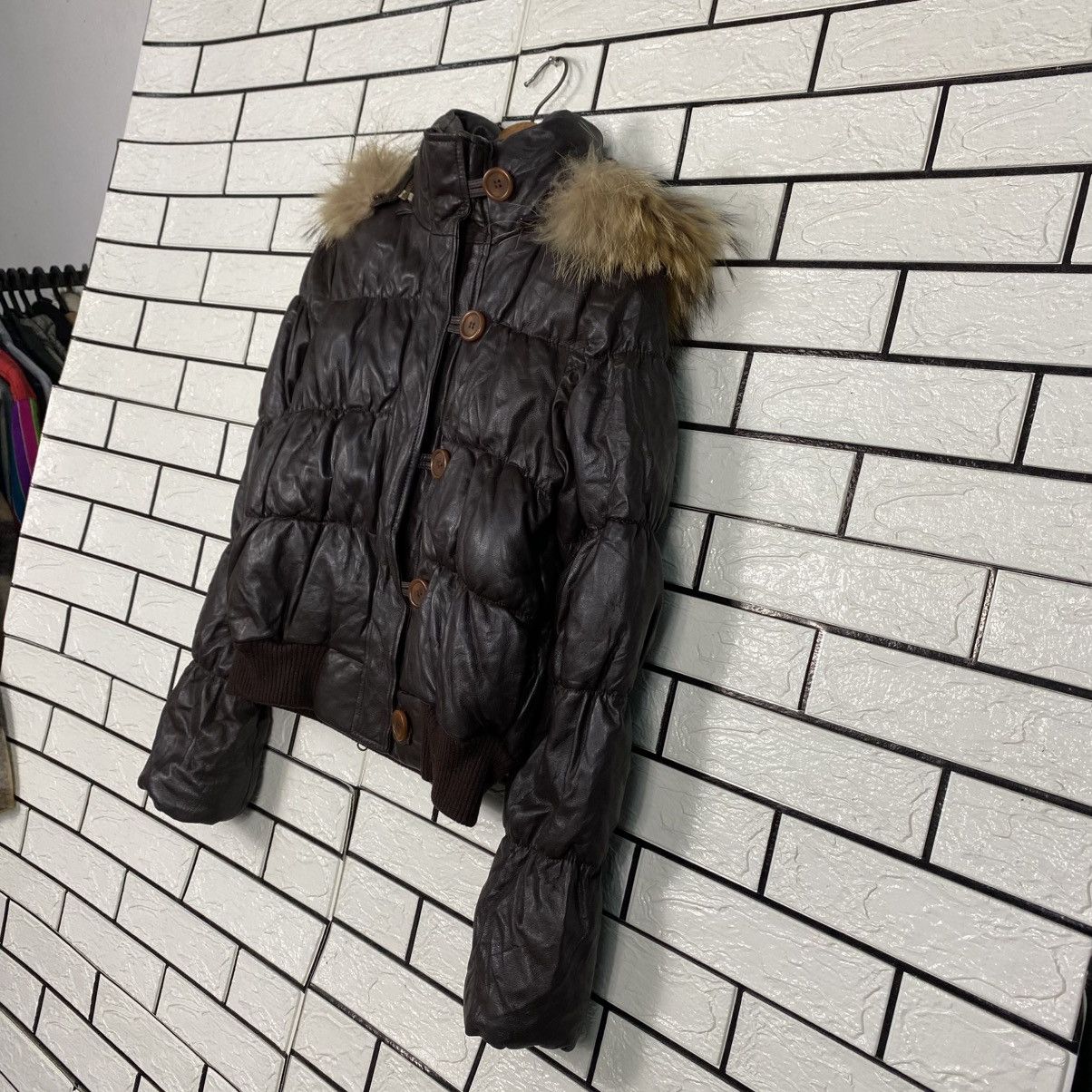 Japanese Brand 📌Vintage Cropped Leather Jacket Unbranded Mink Fur Collar Size US M / EU 48-50 / 2 - 3 Thumbnail