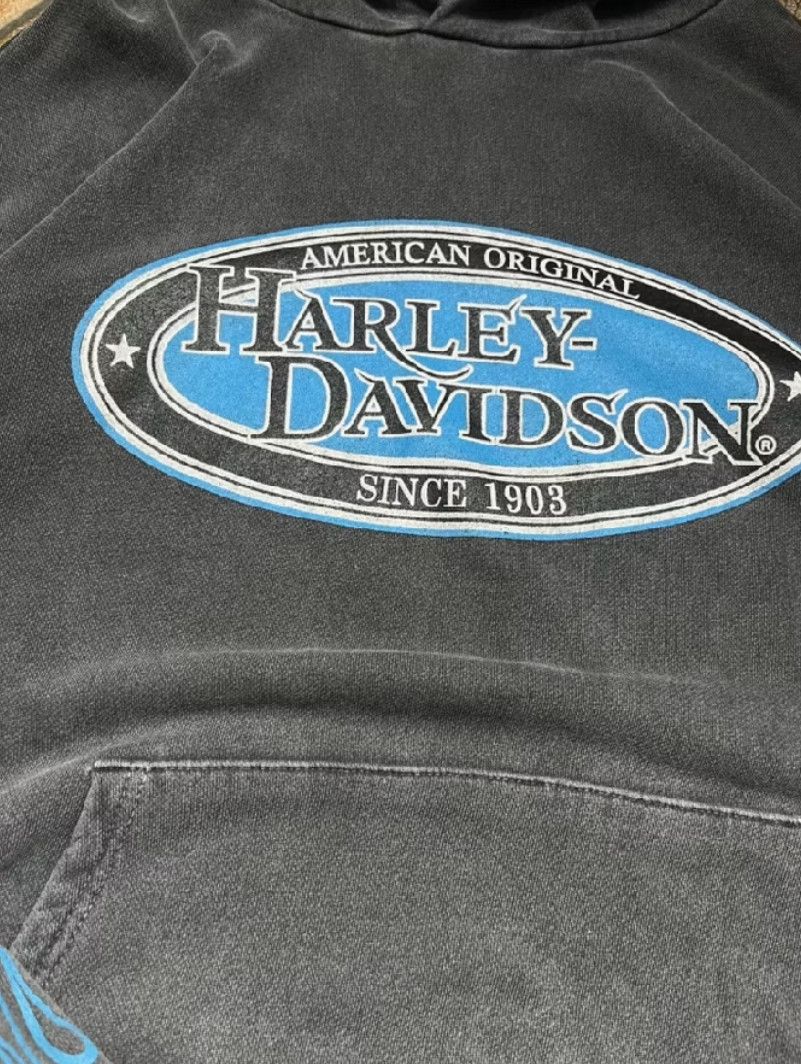 Harley Davidson Vintage Harley Davidson Flames Pullover Hoodie Size US XL / EU 56 / 4 - 5 Thumbnail