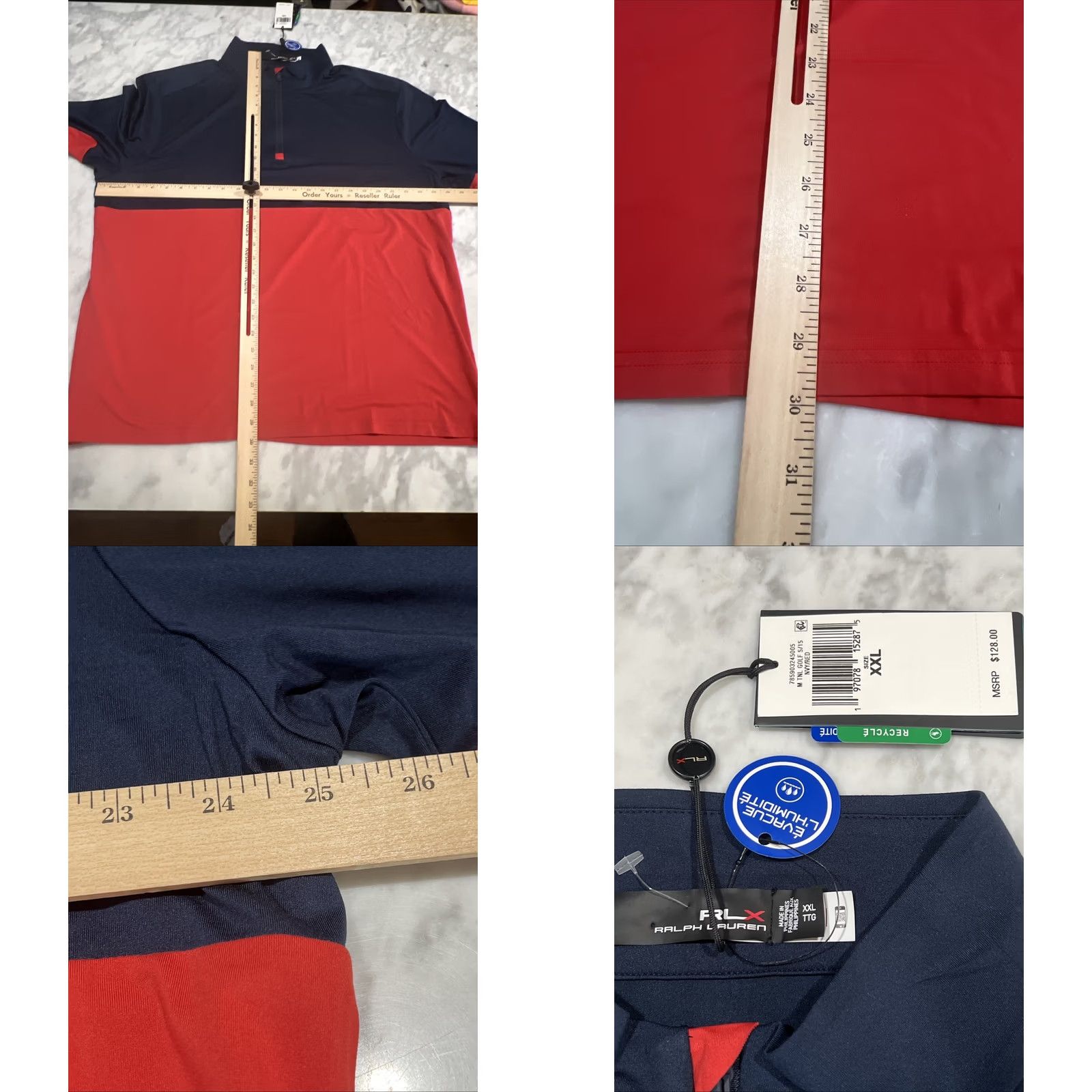 Ralph Lauren RLX Ralph Lauren Golf Shirt Mens 2XL Navy Red Quarter Zip Pullover Wicking NWT Size US XXL / EU 58 / 5 - 8 Thumbnail
