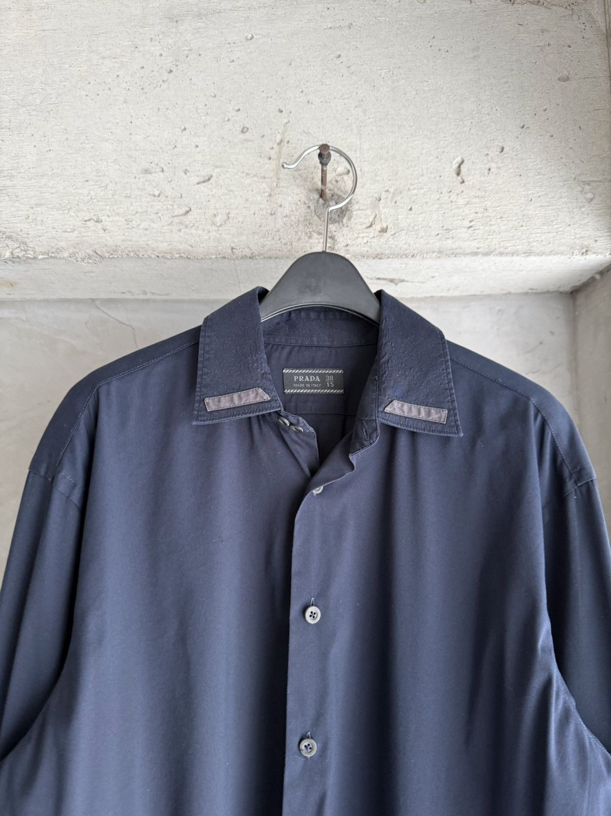 Prada 2000s PRADA Archive Oversized Dark Navy Shirt Size US S / EU 44-46 / 1 - 4 Thumbnail