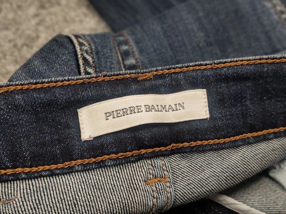 Balmain Pierre Balmain Design 17 CV Distressed Denim Slim Jeans Size US 26 / EU 42 - 14 Thumbnail