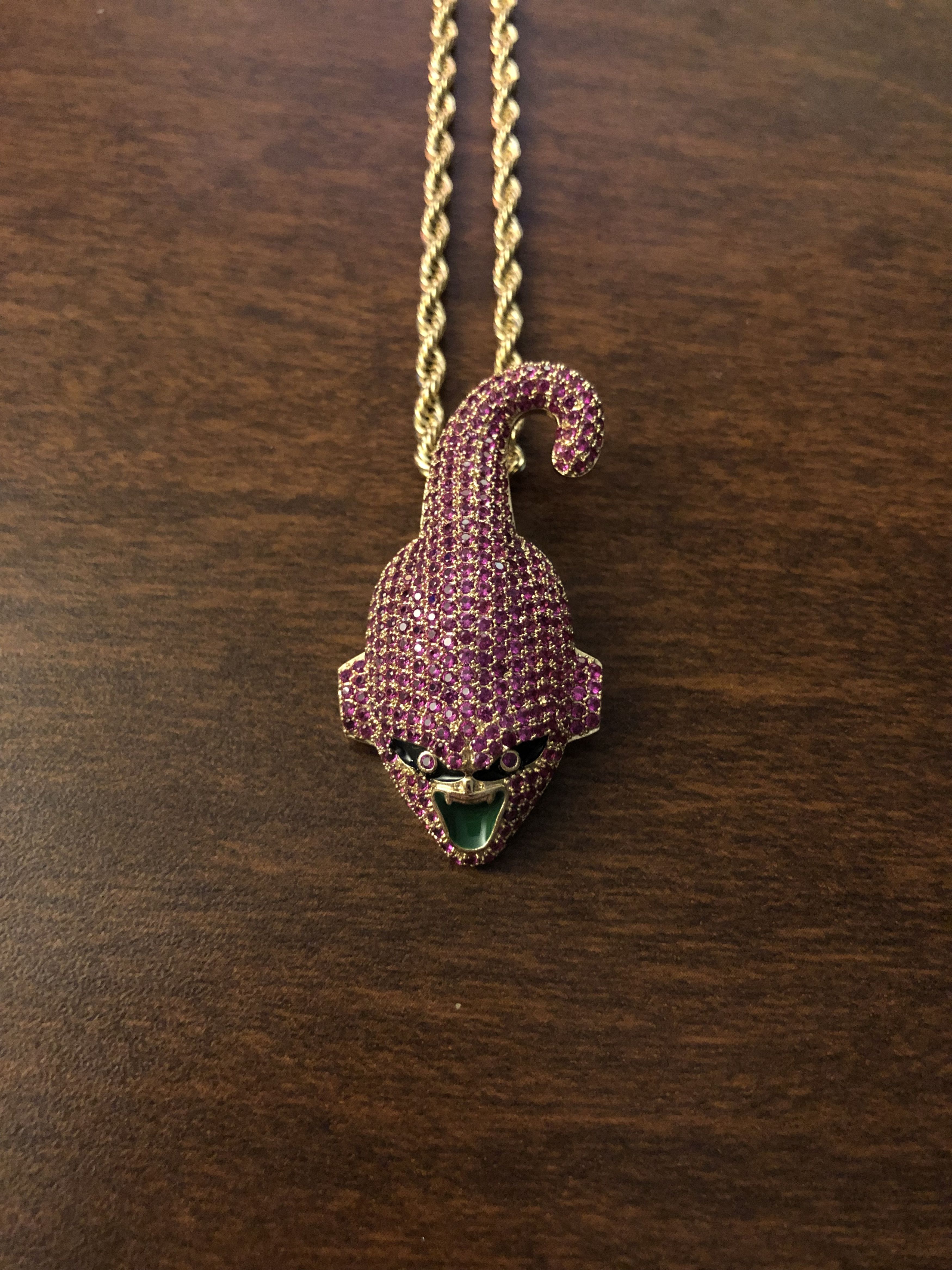 Other 18k Yellow Gold Majin Buu DBZ Pendant W/ Rope Chain Size ONE SIZE - 2 Thumbnail