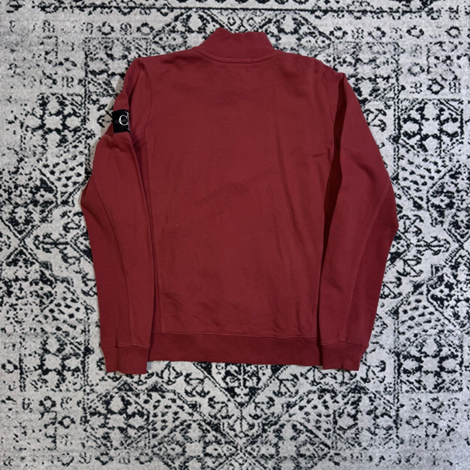 Calvin Klein × Vintage Calvin Klein Unisex Red Cotton Halfzip Sweatshirt Size M Size US M / EU 48-50 / 2 - 10 Thumbnail