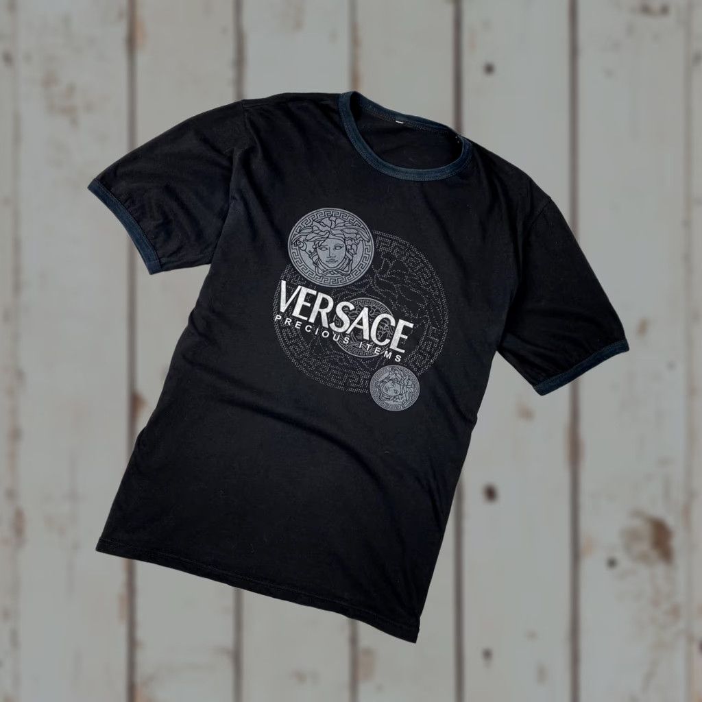 Versace VINTAGE Versace T-Shirt Men 90s Logo Black M Crew Neck Short Sleeve Cotton Size US M / EU 48-50 / 2 - 1 Thumbnail