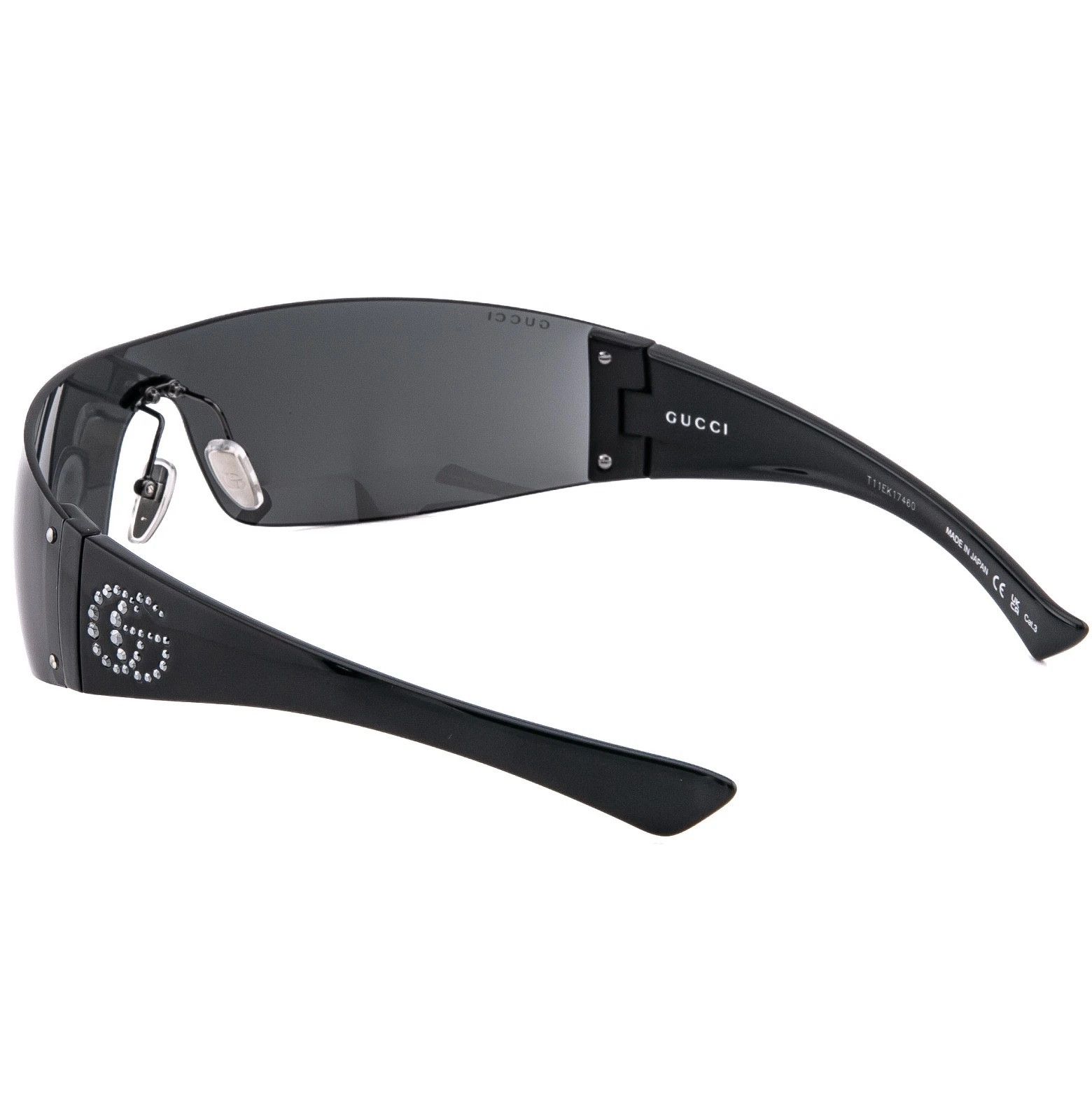 Gucci GUCCI GG1958S Black Narrow Wrap 1958 Logo Sunglass 001 Size ONE SIZE - 4 Thumbnail