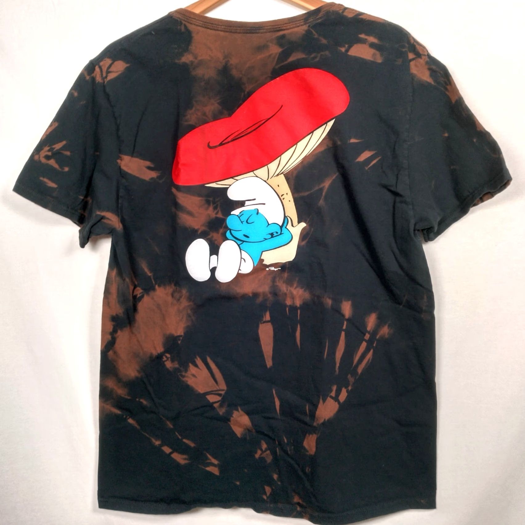 Vintage VINTAGE The Smurfs Shirt Medium Lazy Smurf Black Bleach Dye TV Cartoon Reworked Size US M / EU 48-50 / 2 - 5 Thumbnail