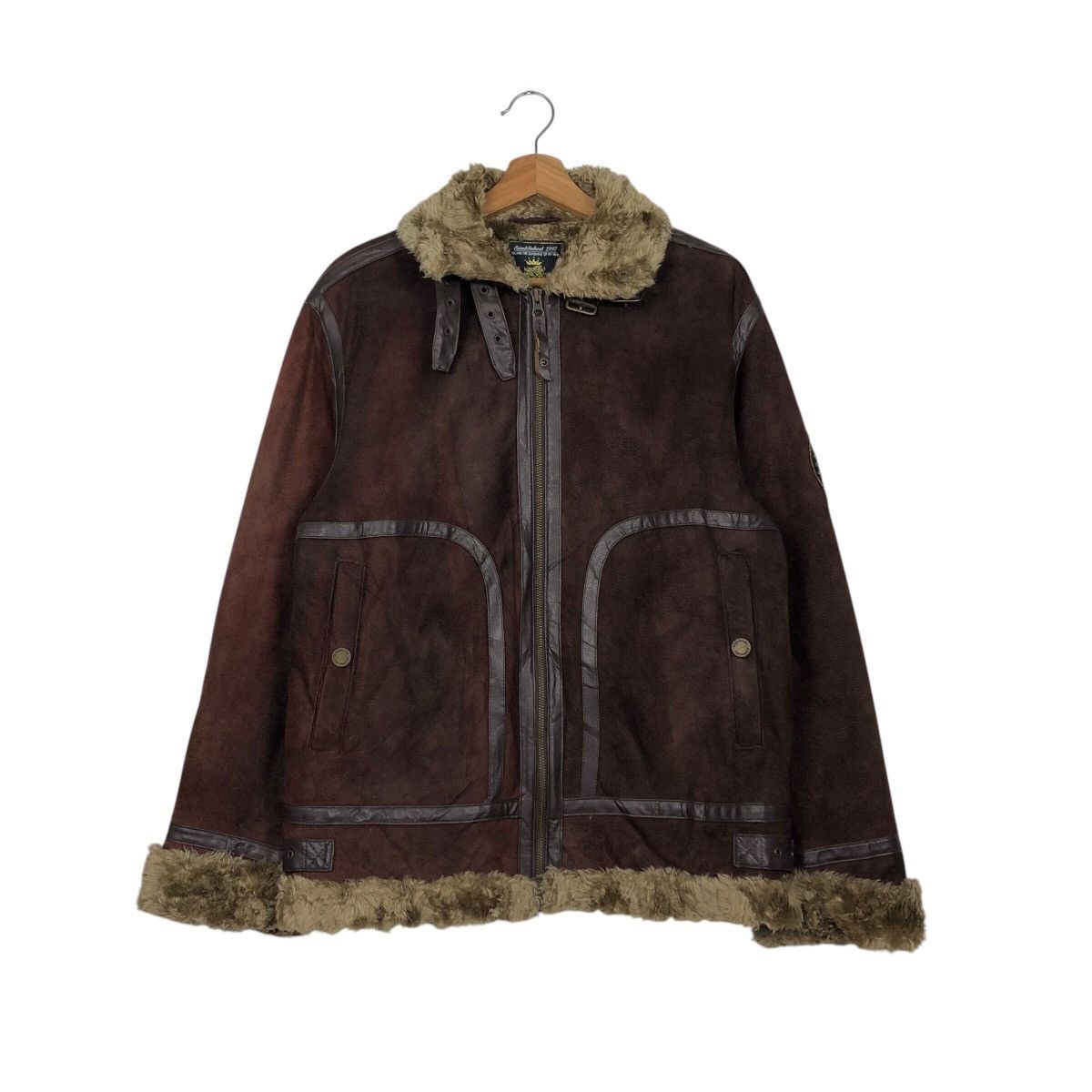 Japanese Brand 📌Vintage Biker Jacket Shearling Fur Blanket Kissmark Size US M / EU 48-50 / 2 - 2 Thumbnail