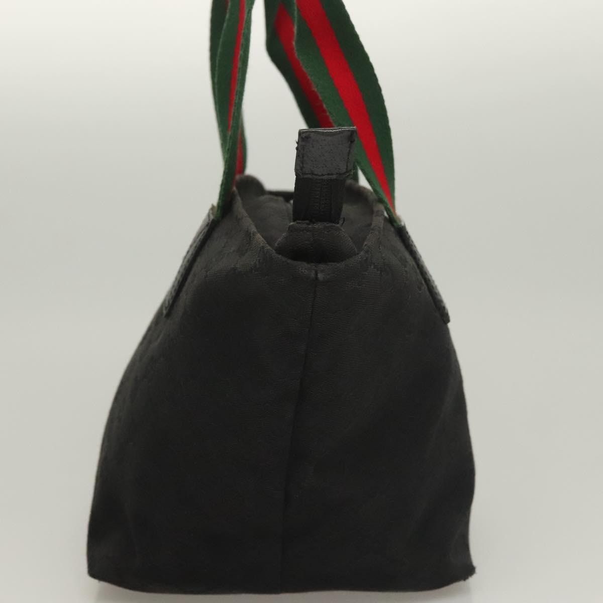 Gucci GUCCI GG Canvas Web Sherry Line Tote Bag Black Silver Size ONE SIZE - 4 Thumbnail