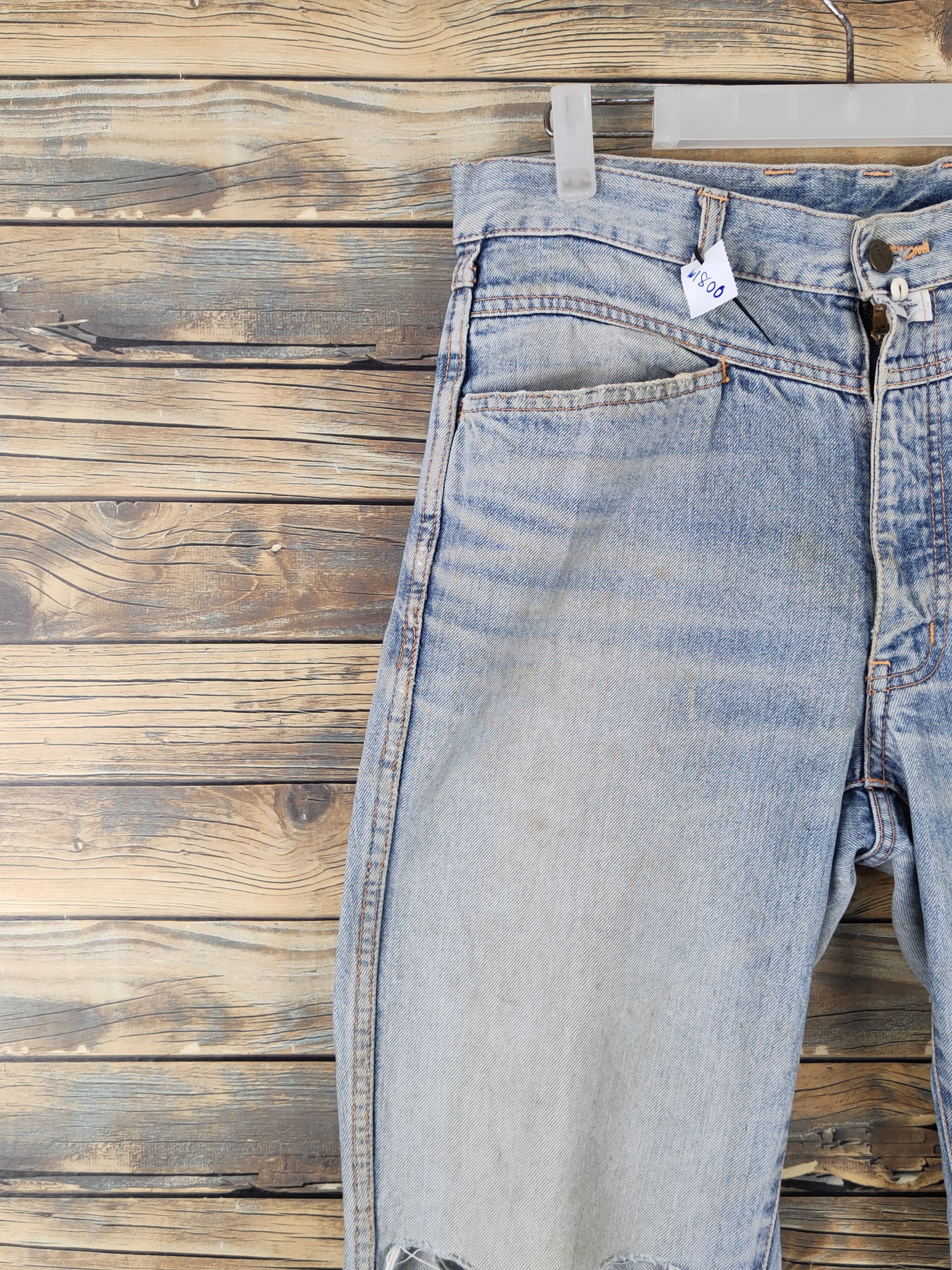 Edwin Edwin Light Blue Distressed Ripped denim Jeans #W1800 Size US 33 - 3 Thumbnail