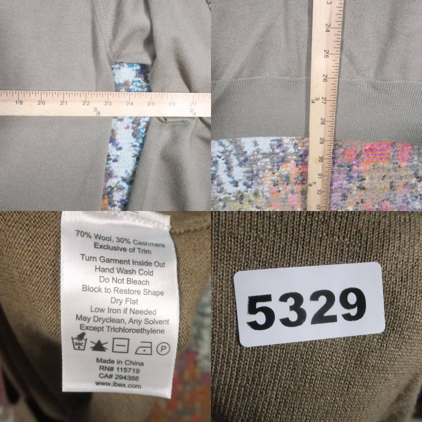 Vintage Ibex Mens XL Sweater Pullover V-Neck Wool Cashmere Merino Lightweight Brown Slim Fit Knit Pullover Casual Winter Fall Spring EUC Size US XL / EU 56 / 4 - 8 Thumbnail