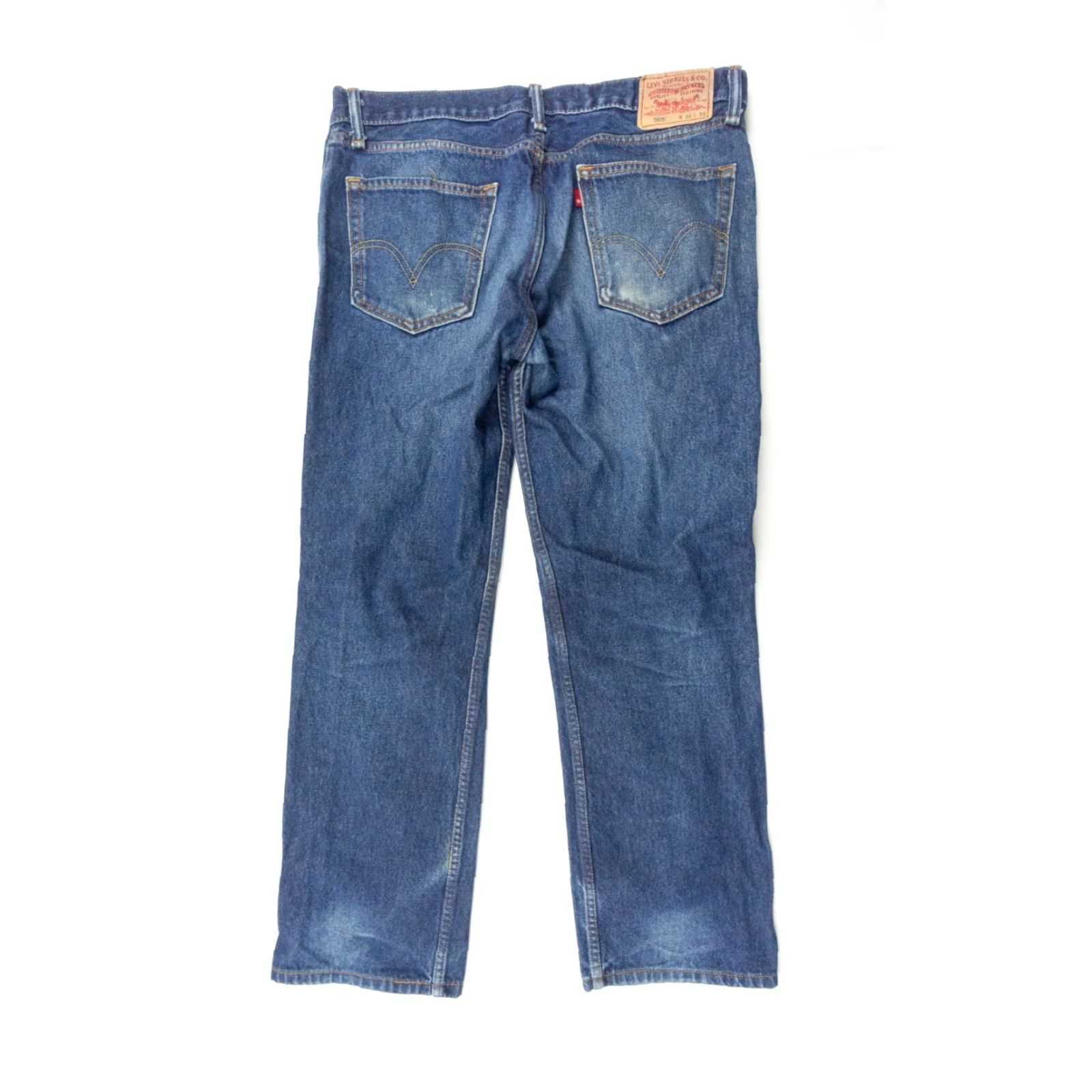 Levi's Levi's 505 Jeans Men's Regular Fit 36x30 Blue Denim Straight Casual Pants Size US 36 / EU 52 - 5 Thumbnail