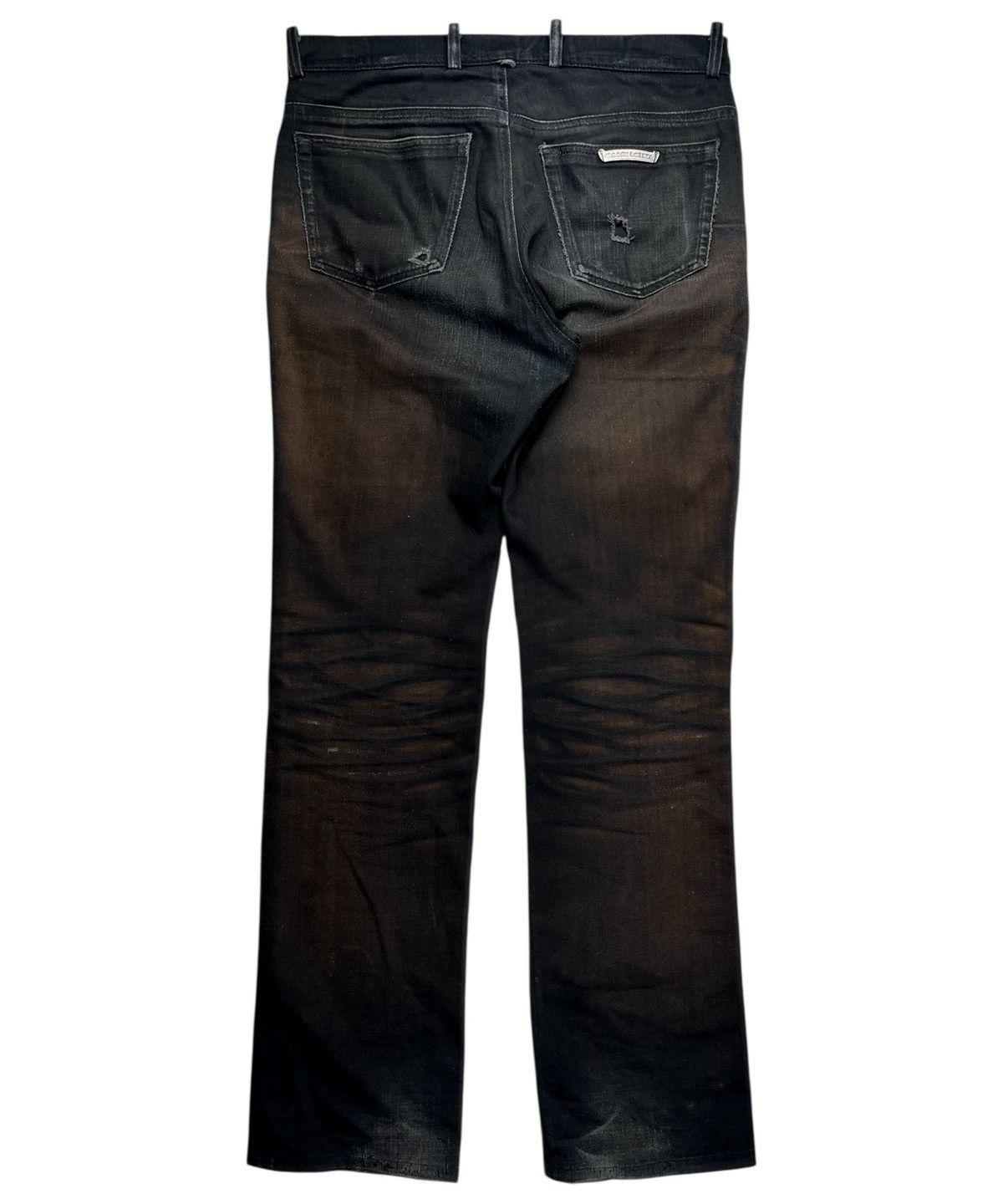 Chrome Hearts Chrome Hearts Thrashed Faded Fleur Knee Silver Denim Jeans Size US 30 / EU 46 - 4 Thumbnail