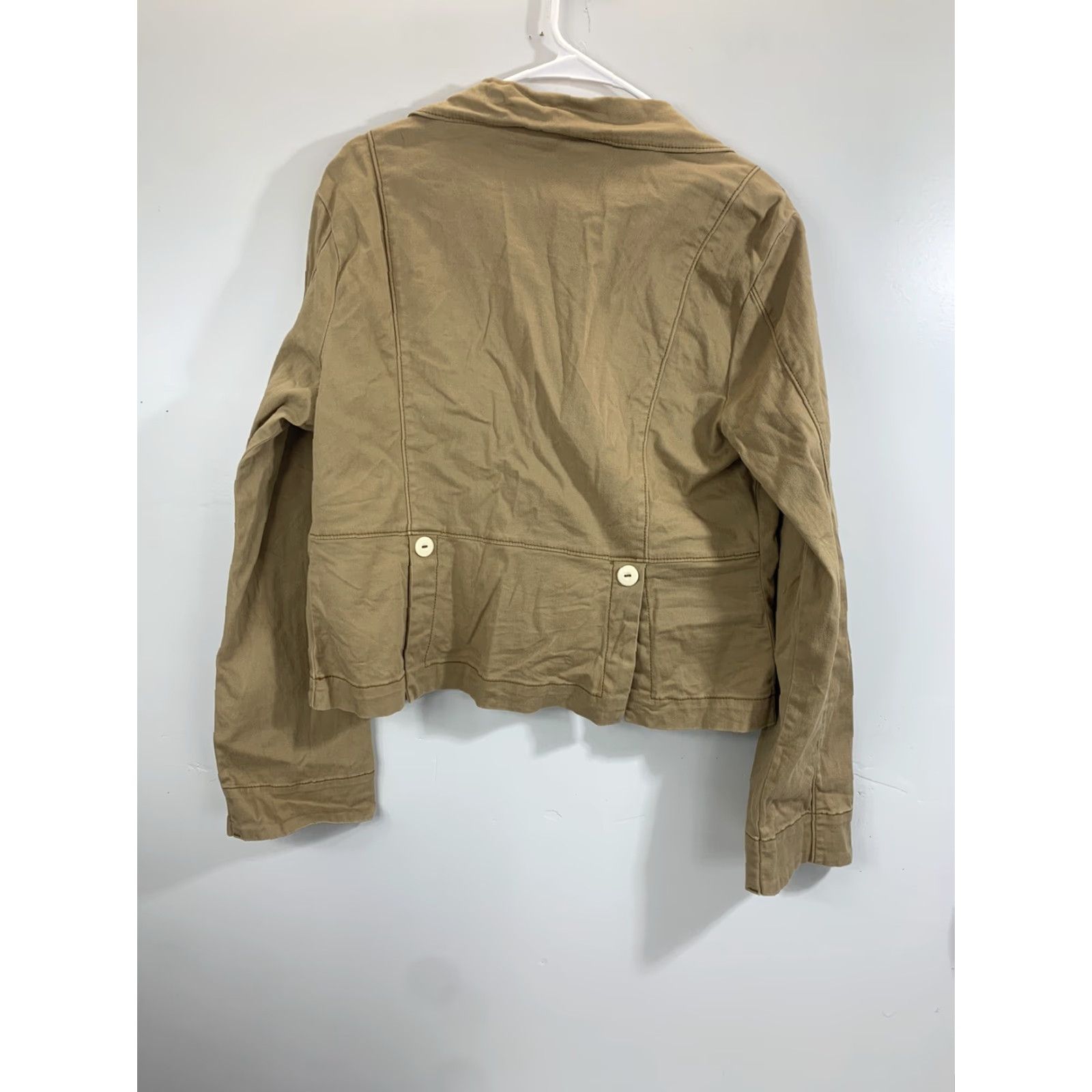 Levi's Levi's Women Jacket Pea Coat Style 3-Button Up Juniors XL Beige Long Sleeve Cotton Blend Solid Size XL / US 12-14 / IT 48-50 - 2 Thumbnail