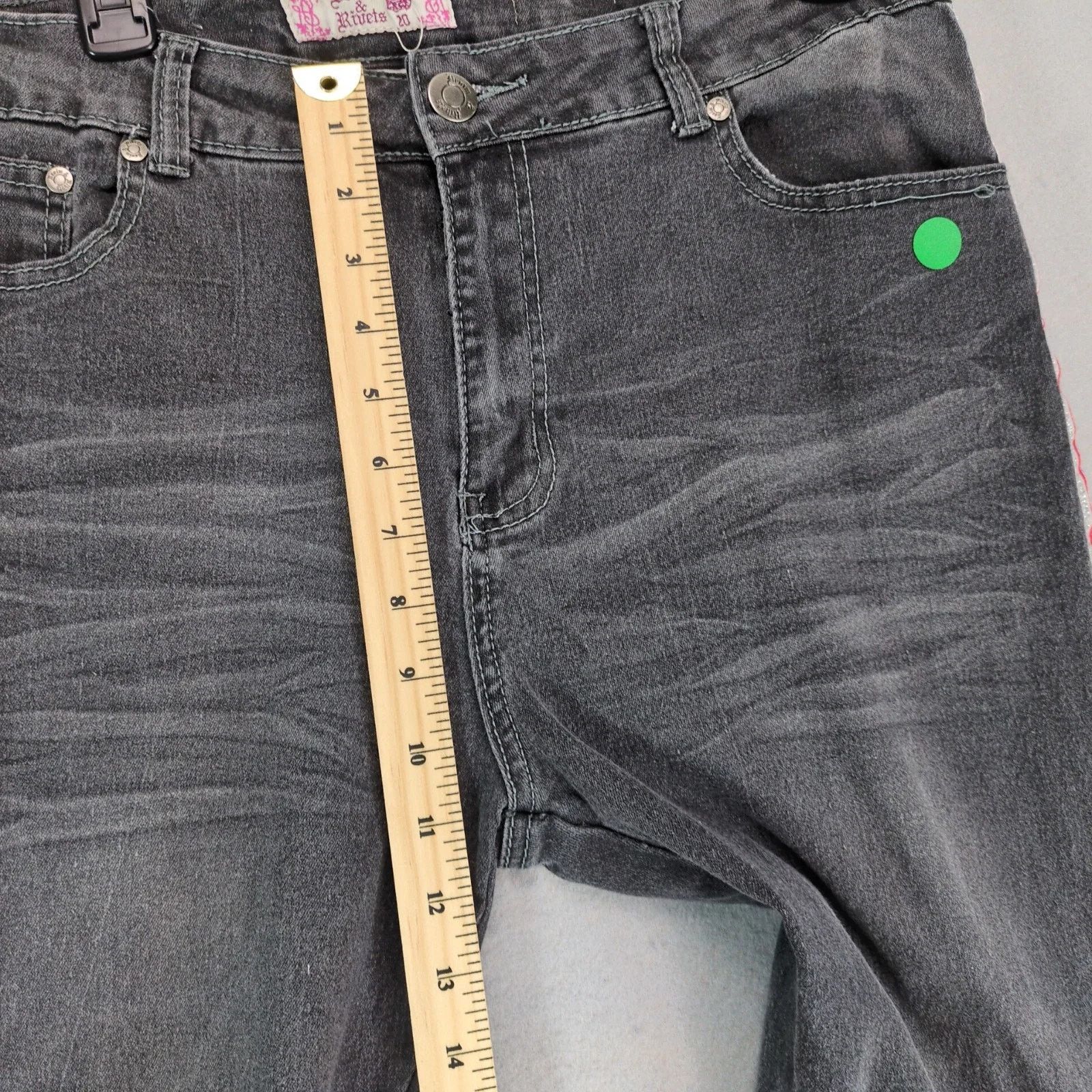Other Denim & Rivets Y2K Charcoal Jeans Women's 34x29" Side Stripe Size 42" / US 20 - 6 Thumbnail