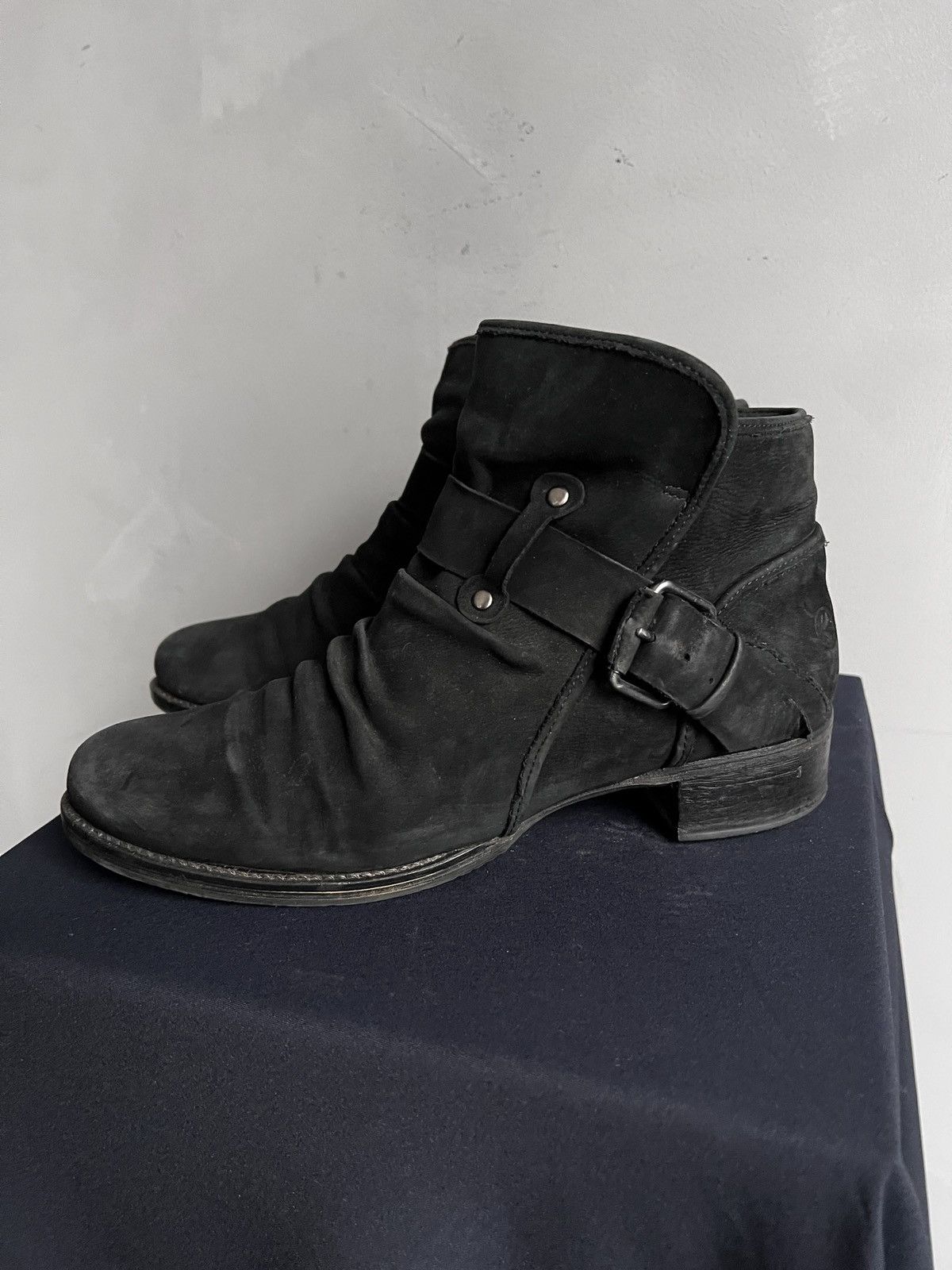 Ankle moto guidi style leather suede boots archive Japan y2k