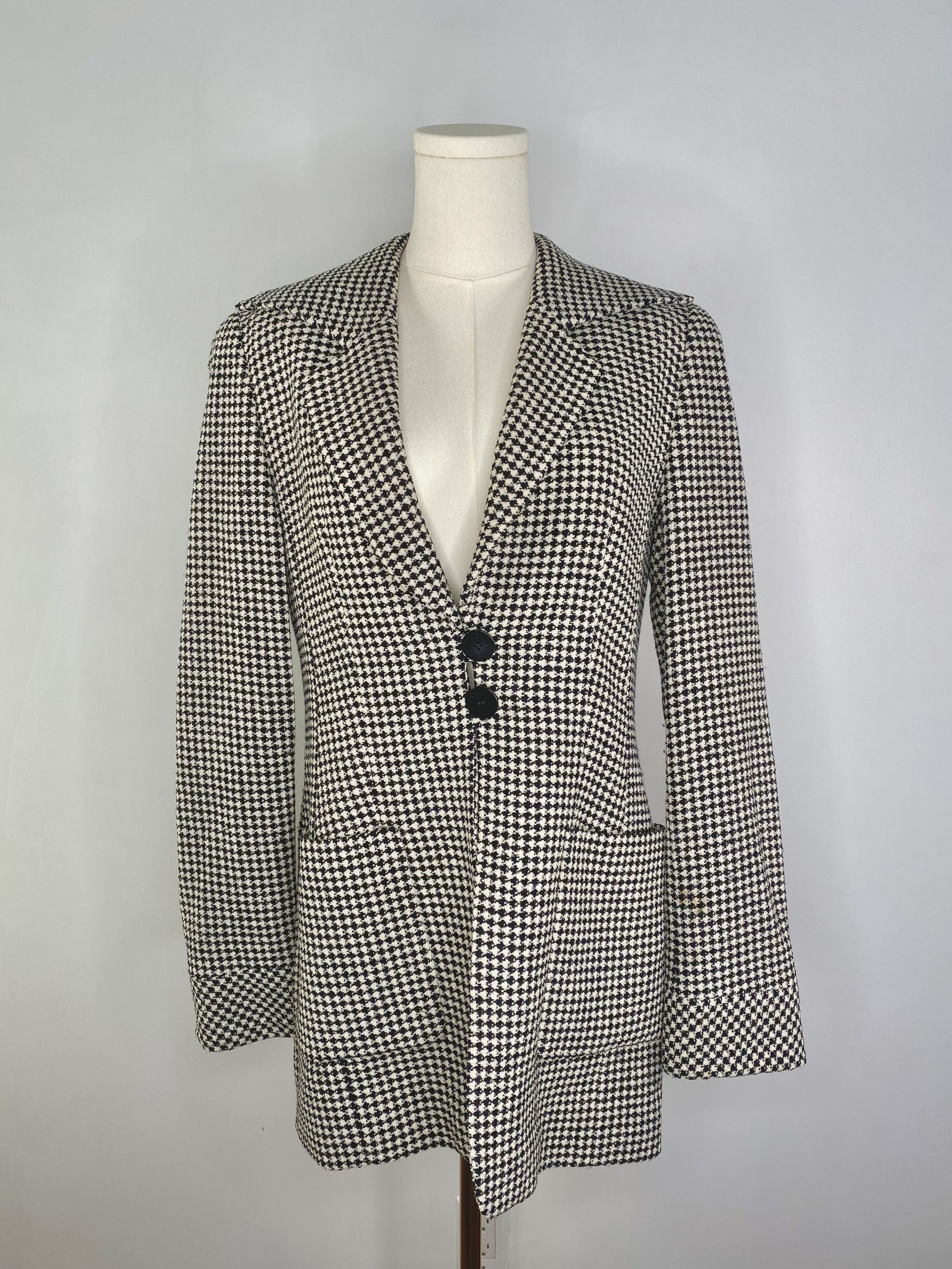 Louis Feraud Louis Feraud - Designer Houndstooth Blazer Size M / US 6-8 / IT 42-44 - 3 Thumbnail