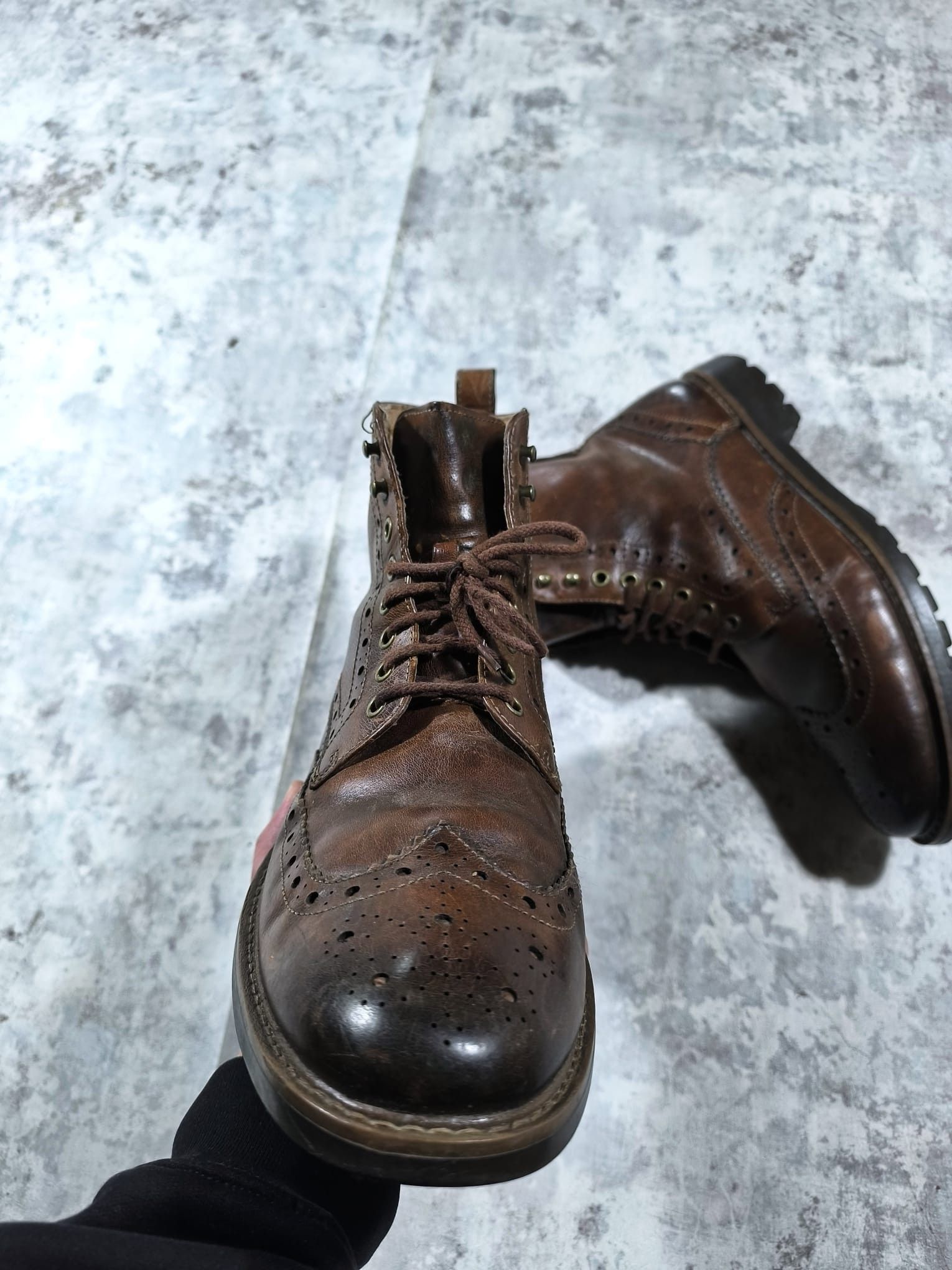 Vintage clarks patina leather boots vintage wingtip brogue western Size US 11.5 / EU 44-45 - 6 Thumbnail