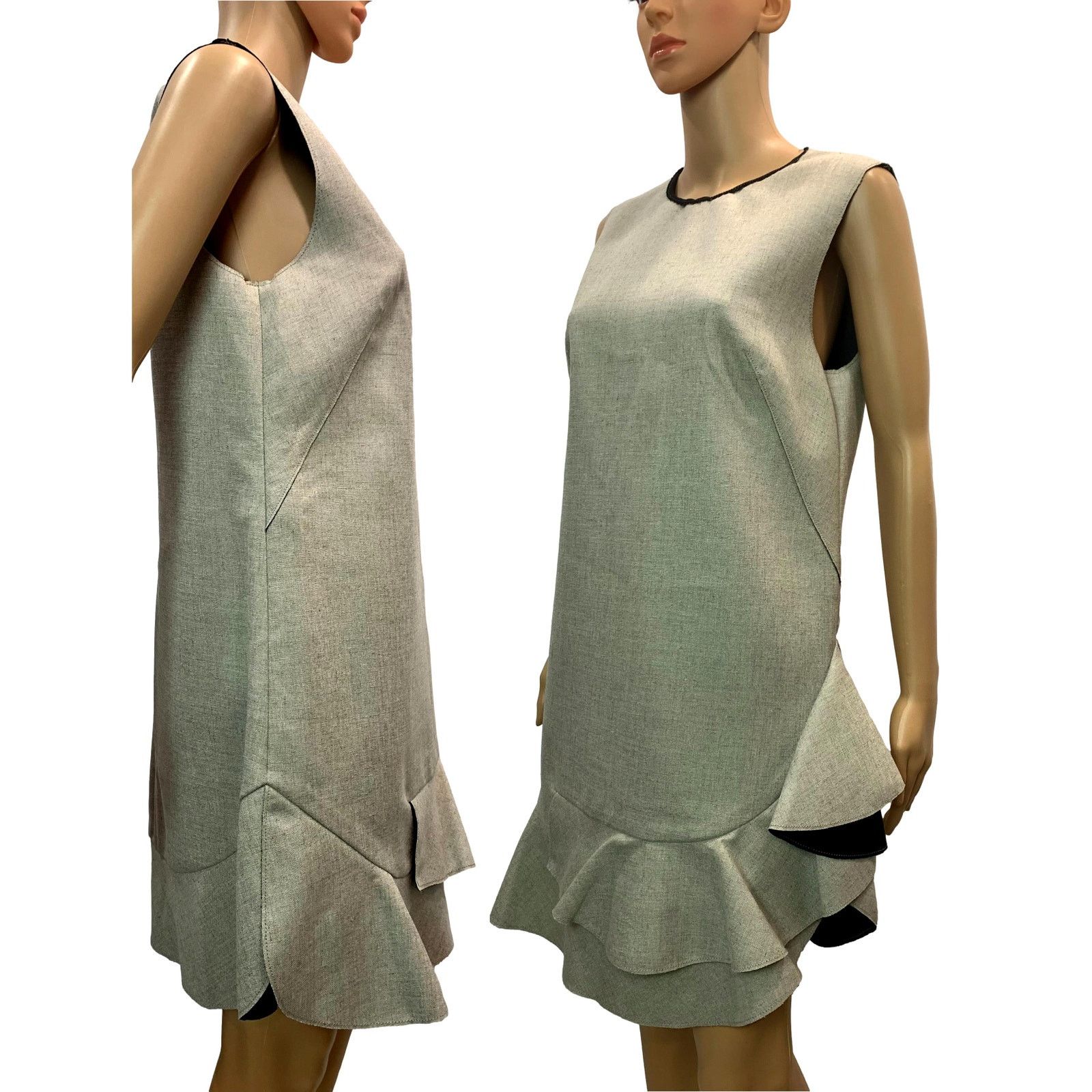 3.1 Phillip Lim 3.1 Phillip Lim Neutral Sleeveless Shift Dress w Flounce Hem Size M / US 6-8 / IT 42-44 - 11 Thumbnail